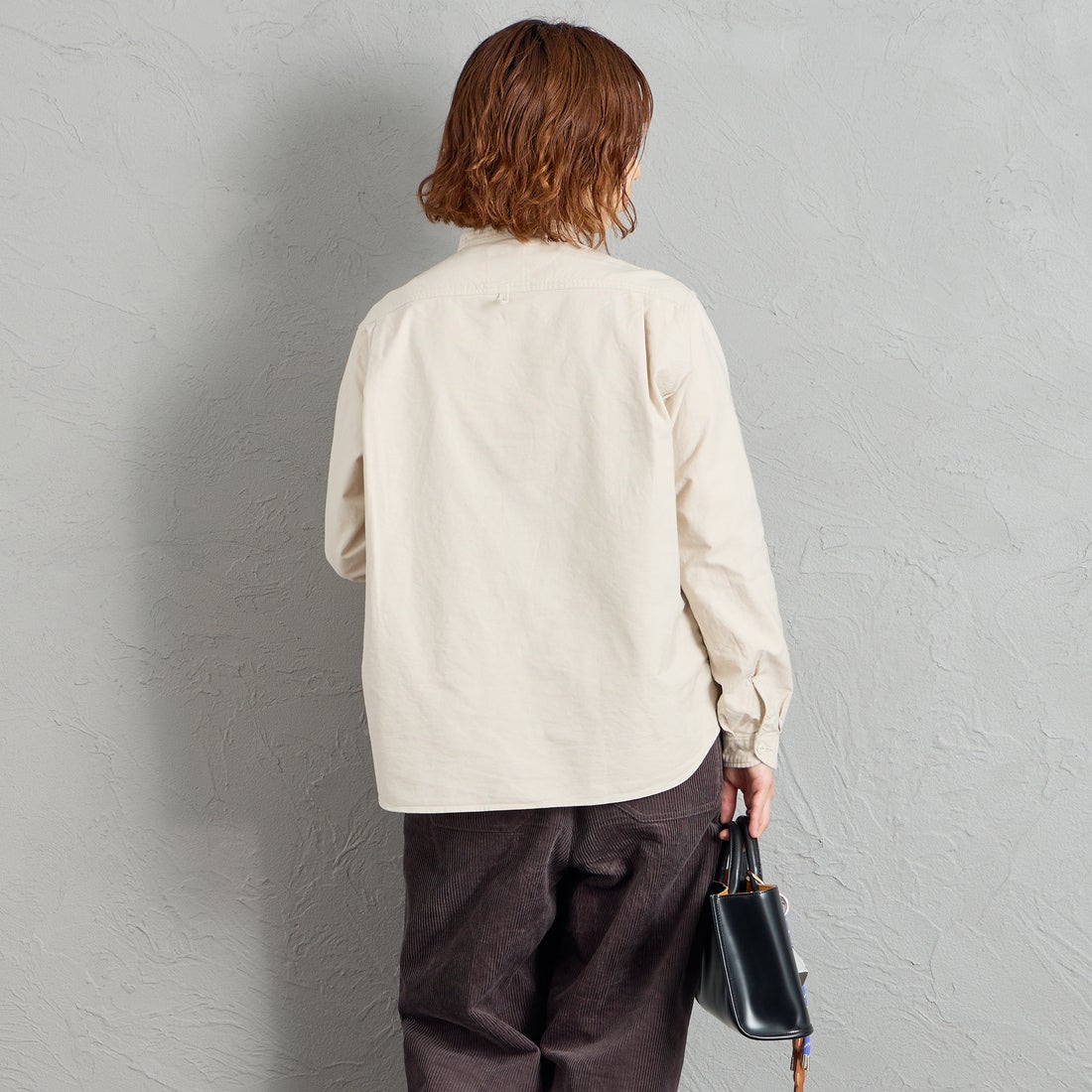 DANTON [ダントン] オックスフォード バンドカラーシャツ [DT-B0279SOX] OYSTER &&モデル身長：158cm 着用サイズ：36&&