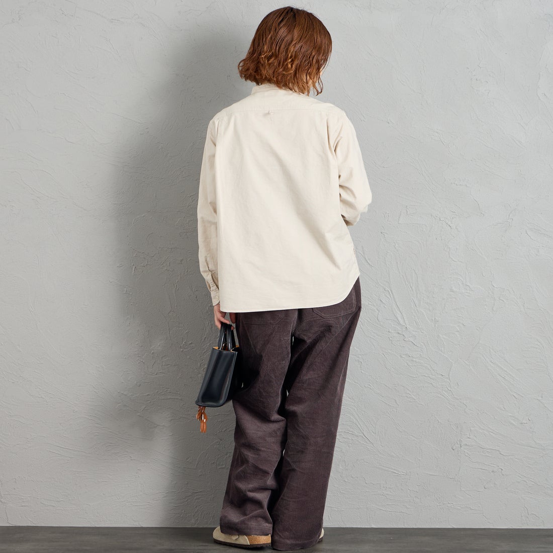 DANTON [ダントン] オックスフォード バンドカラーシャツ [DT-B0279SOX] OYSTER &&モデル身長：158cm 着用サイズ：36&&