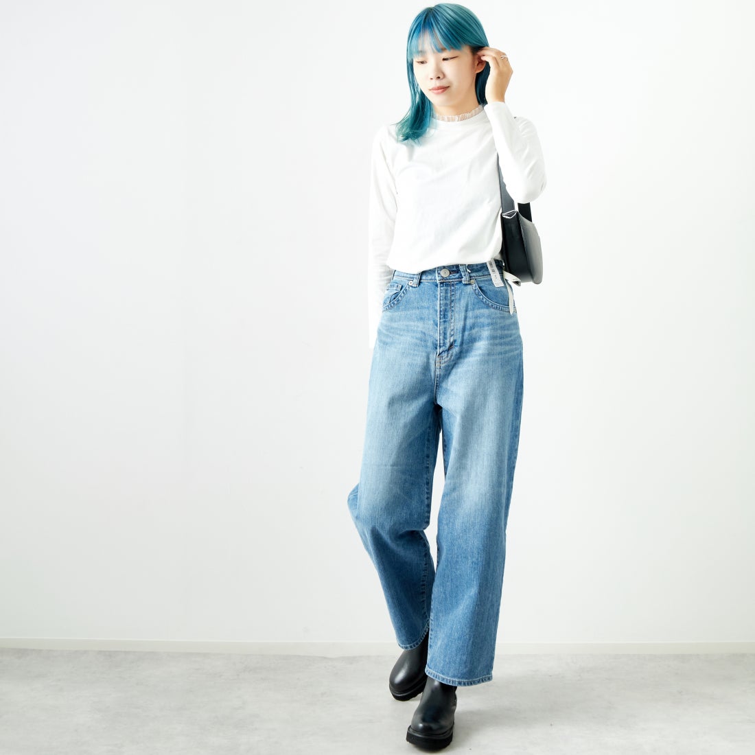 Jf Ready Made [ジェイエフレディメイド] フリルレースTシャツ [3005101] 104 ｵﾌﾎﾜｲﾄ &&モデル身長：167cm 着用サイズ：F&&