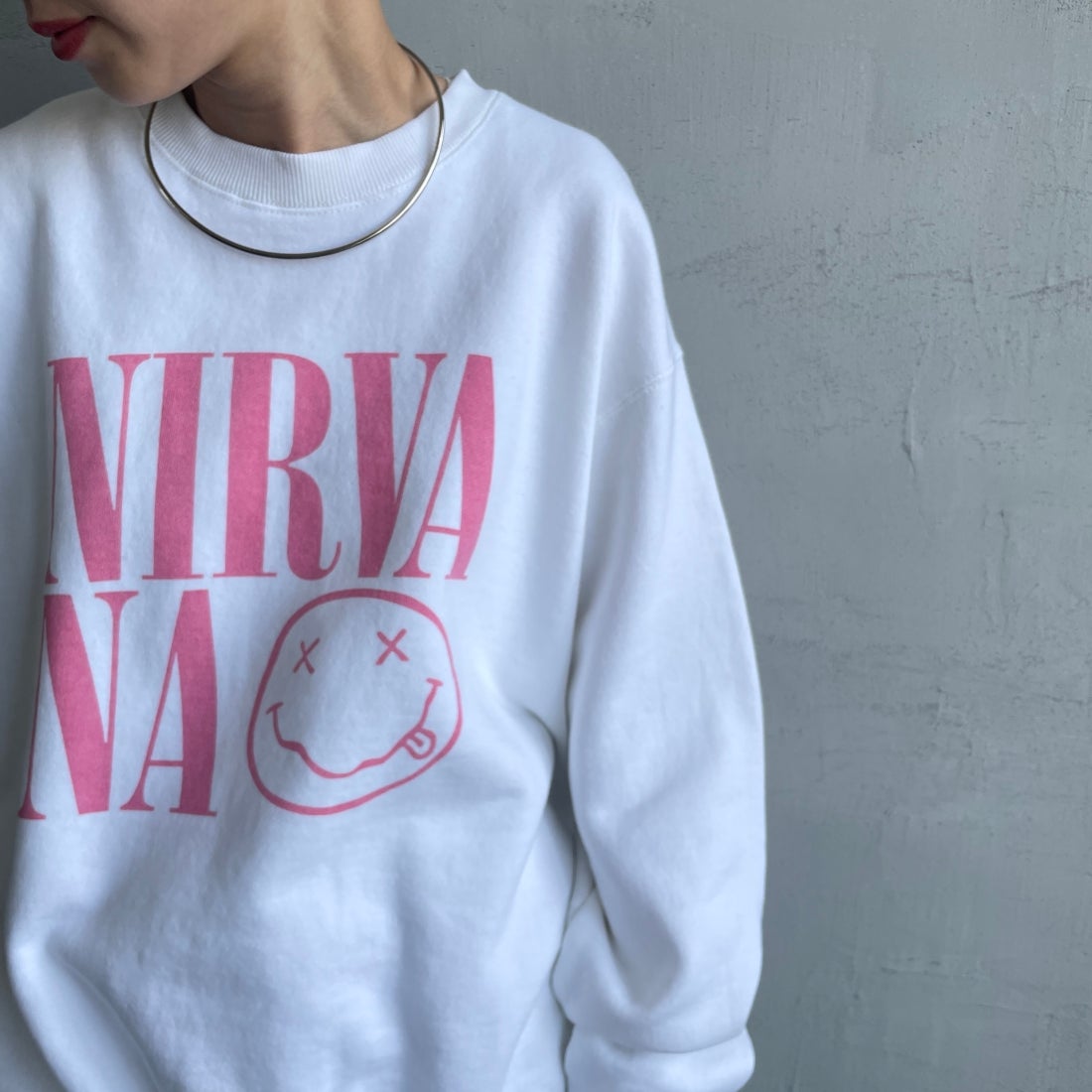GOOD ROCK SPEED [グッドロックスピード] 別注 NIRVANA プリントスウェット [INTN-021-JF] WHITE