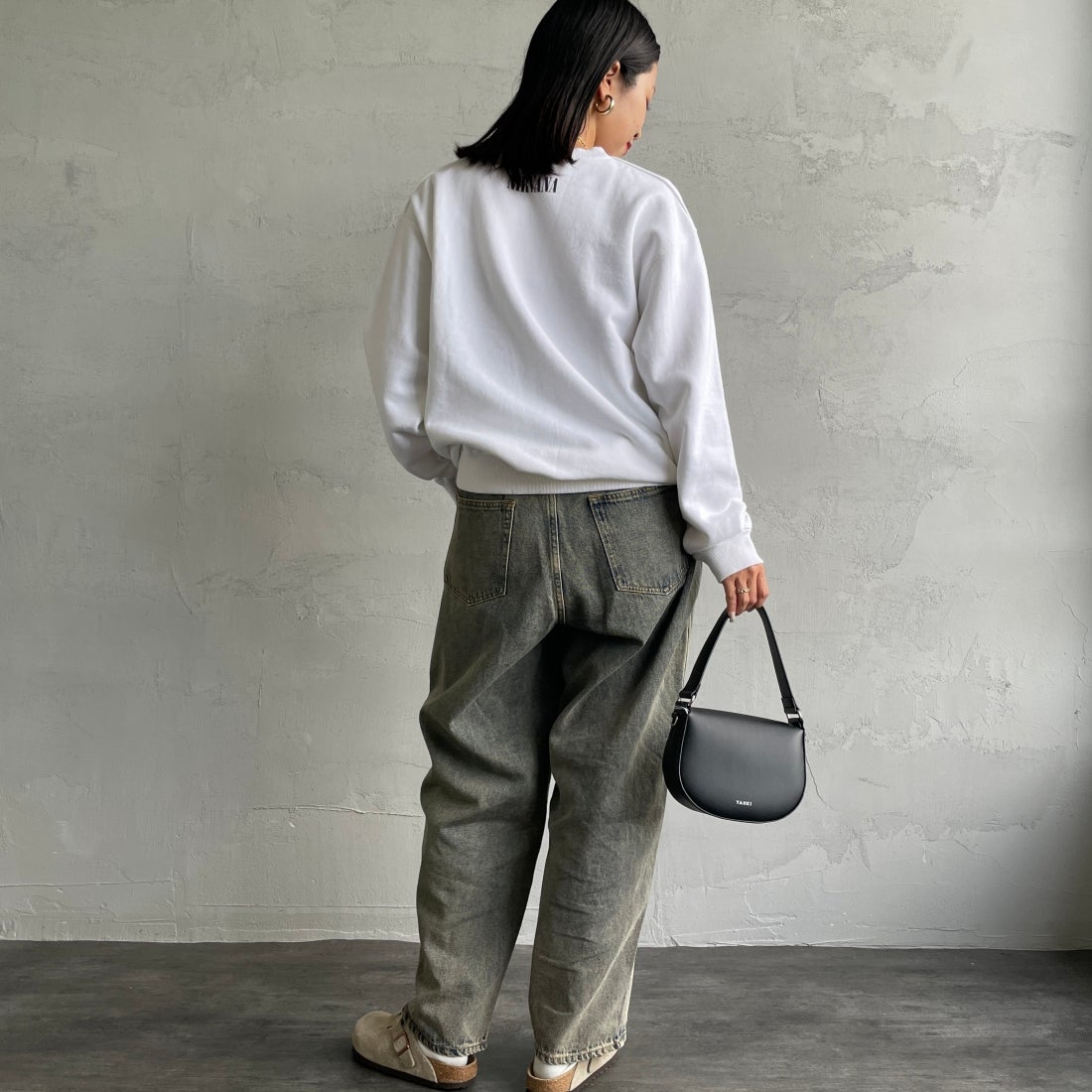 GOOD ROCK SPEED [グッドロックスピード] 別注 NIRVANA プリントスウェット [INTN-021-JF] WHITE &&モデル身長：163cm 着用サイズ：M&&