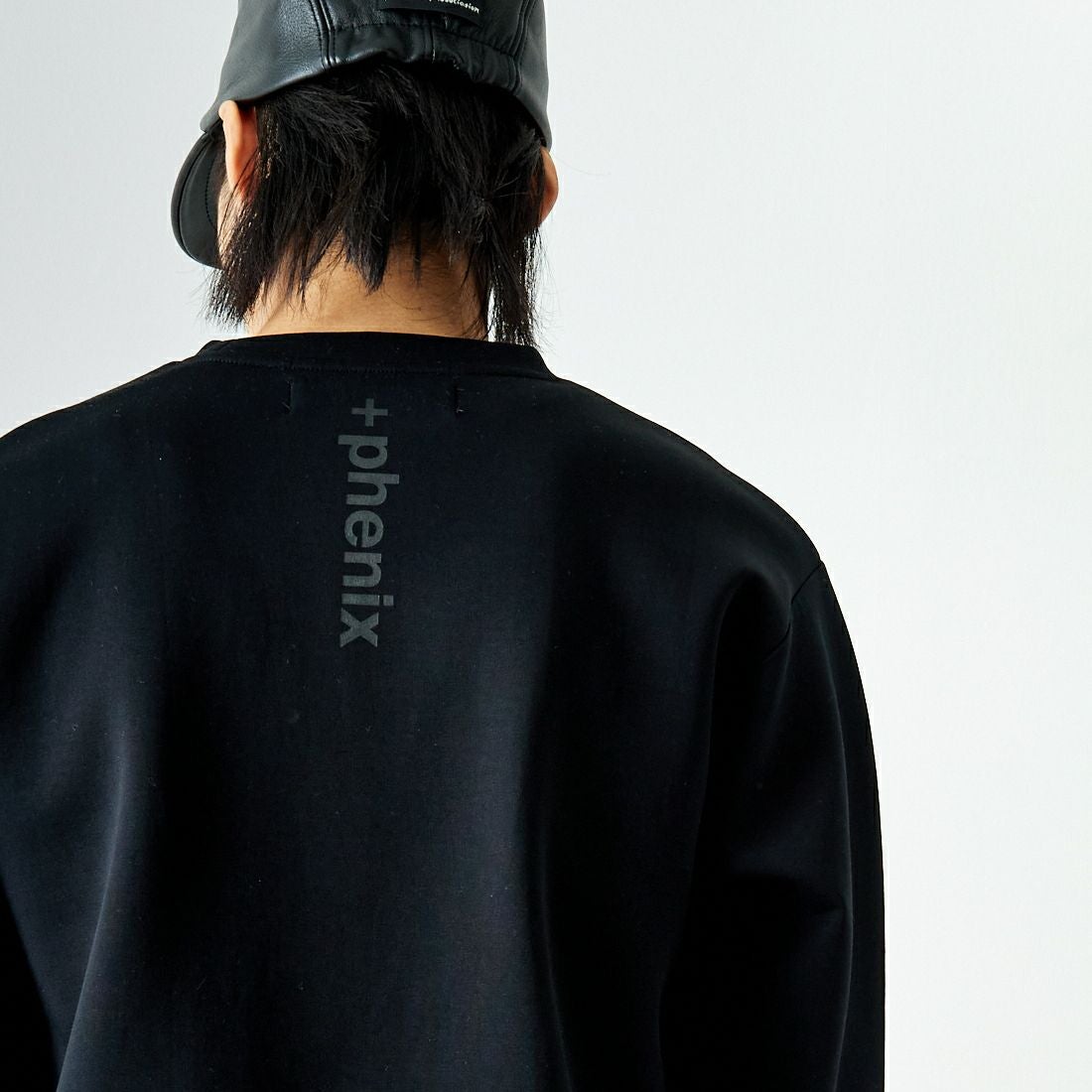 +phenix [プラスフェニックス] 別注 ダンボールニット クルーネックスウェット [POO-24039IN-JF] BLACK