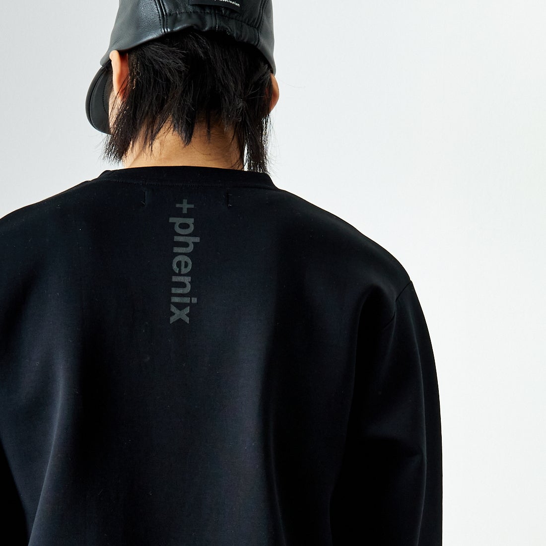 +phenix [プラスフェニックス] 別注 ダンボールニット クルーネックスウェット [POO-24039IN-JF] BLACK