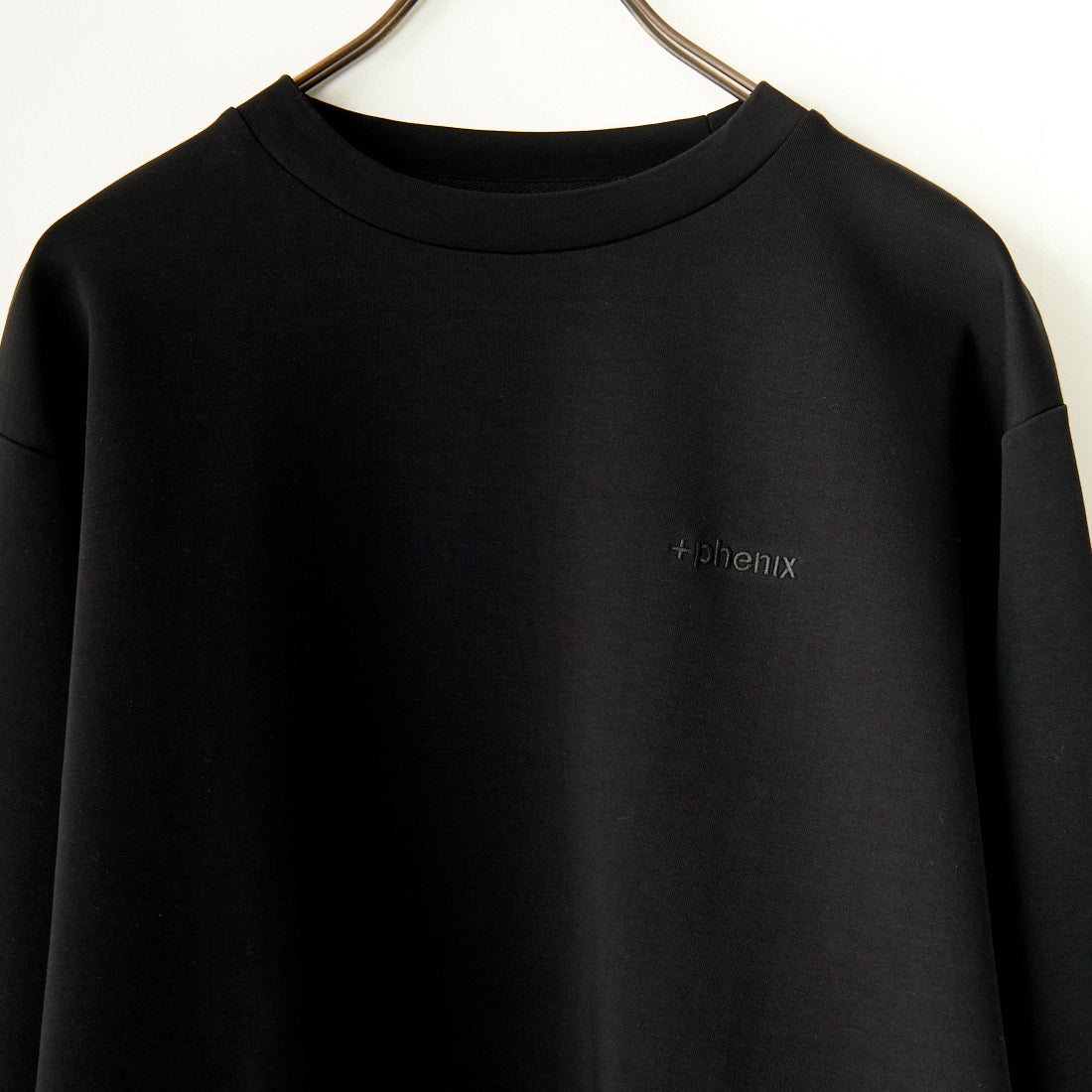 +phenix [プラスフェニックス] 別注 ダンボールニット クルーネックスウェット [POO-24039IN-JF] BLACK