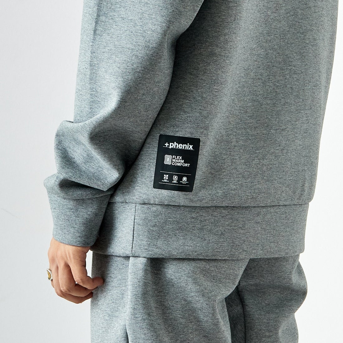 +phenix [プラスフェニックス] 別注 ダンボールニット スウェットパーカー [POO-24038IN-JF] GRAY