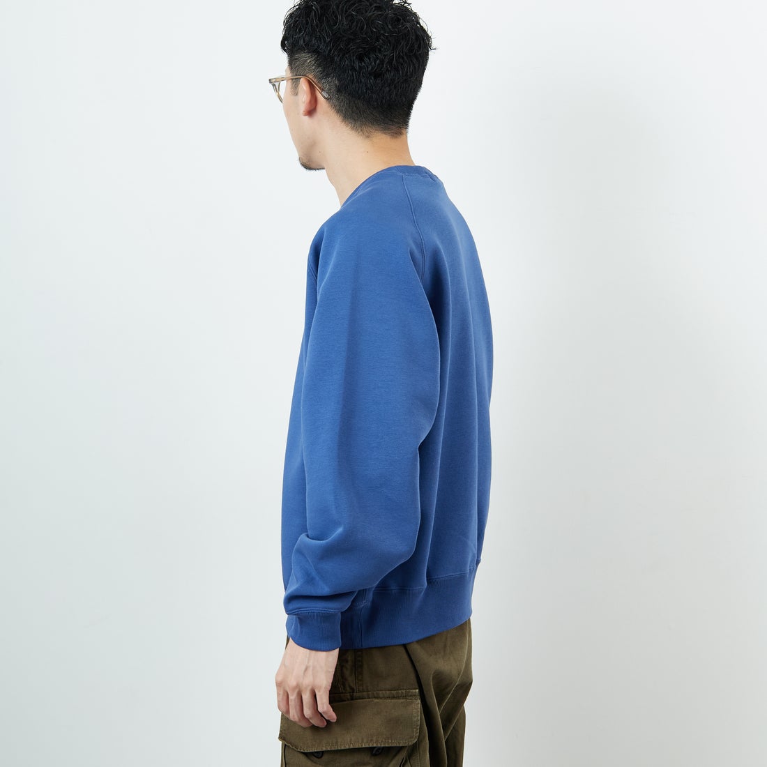 Gymphlex [ジムフレックス] スウィングスリーブ クルーネックスウェット [GY-C0292TCF] LT.BLUE &&モデル身長：168cm 着用サイズ：M&&