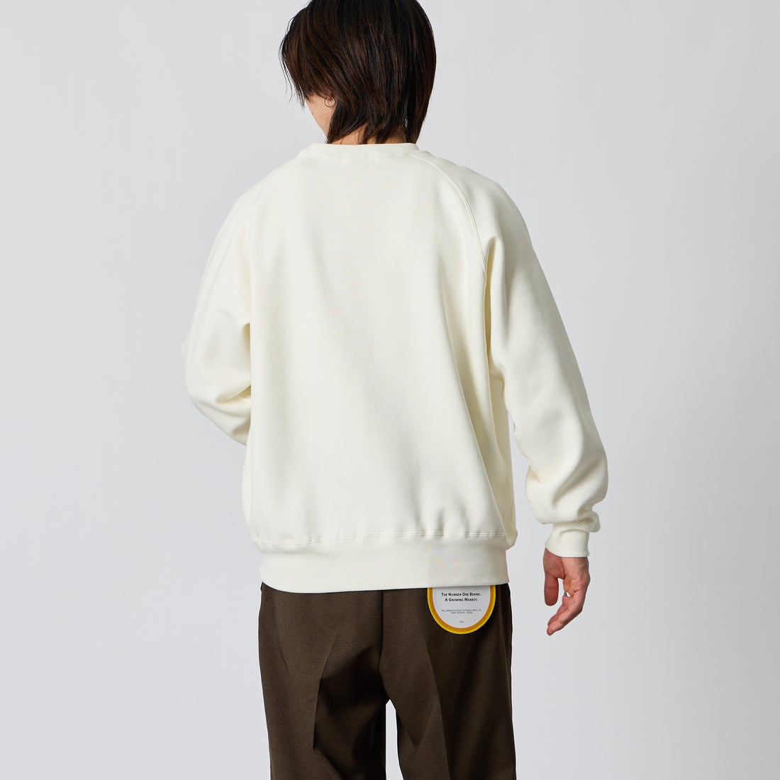 Gymphlex [ジムフレックス] スウィングスリーブ クルーネックスウェット [GY-C0292TCF] IVORY &&モデル身長：177cm 着用サイズ：L&&