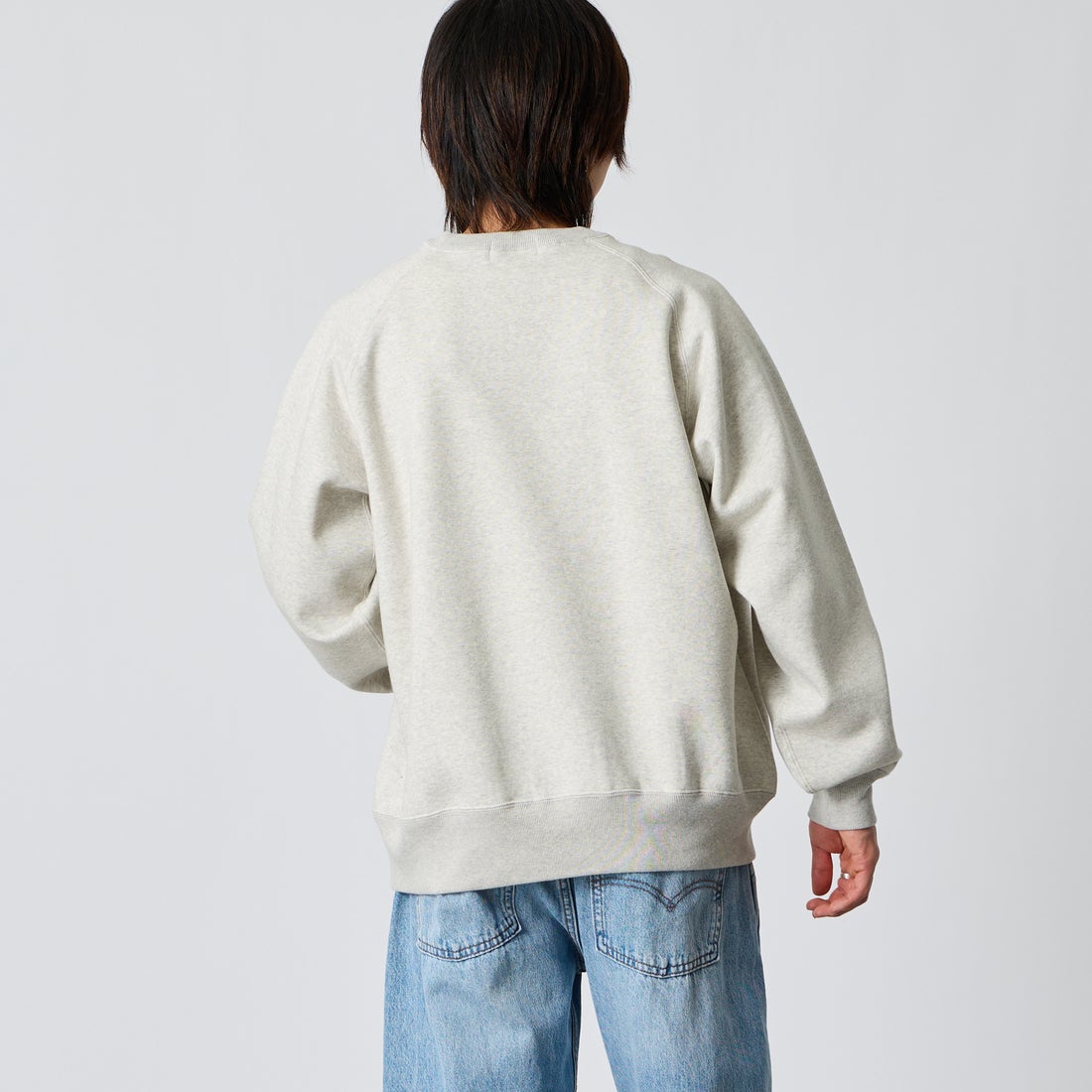 Gymphlex [ジムフレックス] スウィングスリーブ クルーネックスウェット [GY-C0292TCF] TOP GREY &&モデル身長：177cm 着用サイズ：L&&