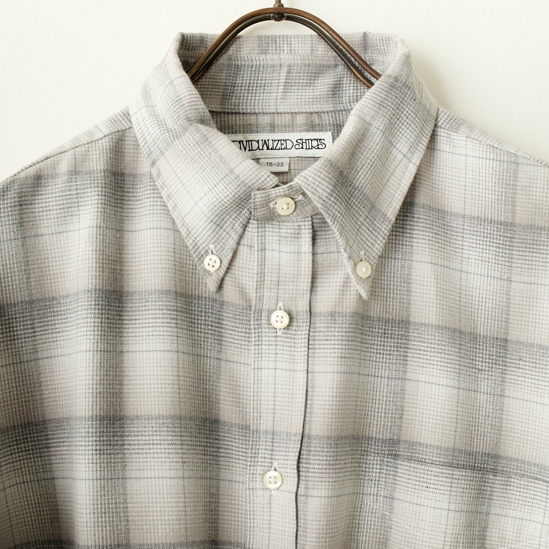 INDIVIDUALIZED SHIRTS [インディビジュアライズド シャツ] 別注 フランネルプレイドシャツ [IS200000001-JF] Q11GFP GRY