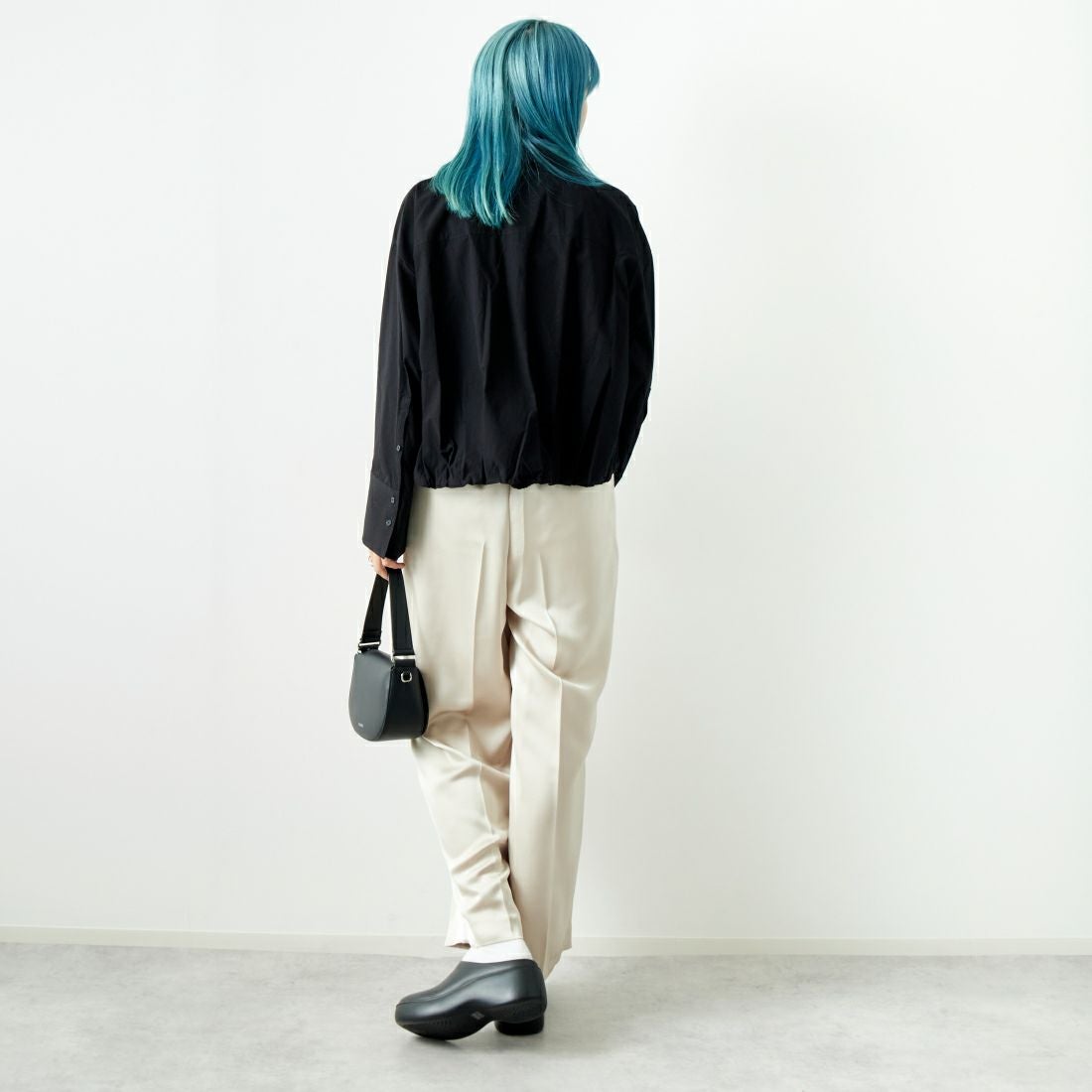 ma couleur [マ クルール] シルキーサテン ダブルクロスタックワイド