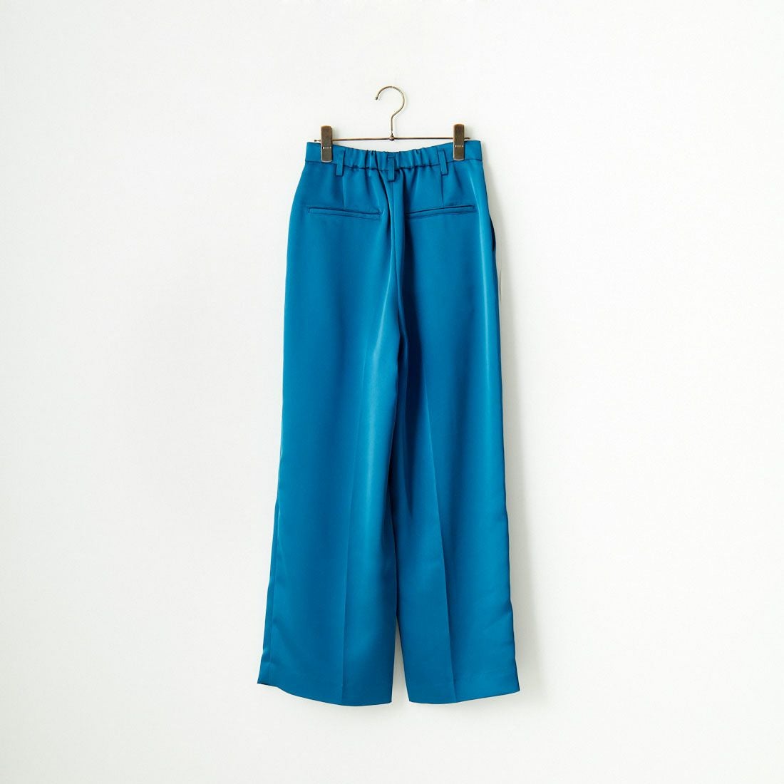 ma couleur [マ クルール] シルキーサテン ダブルクロスタックワイドパンツ [J-4659] 620 CERULE