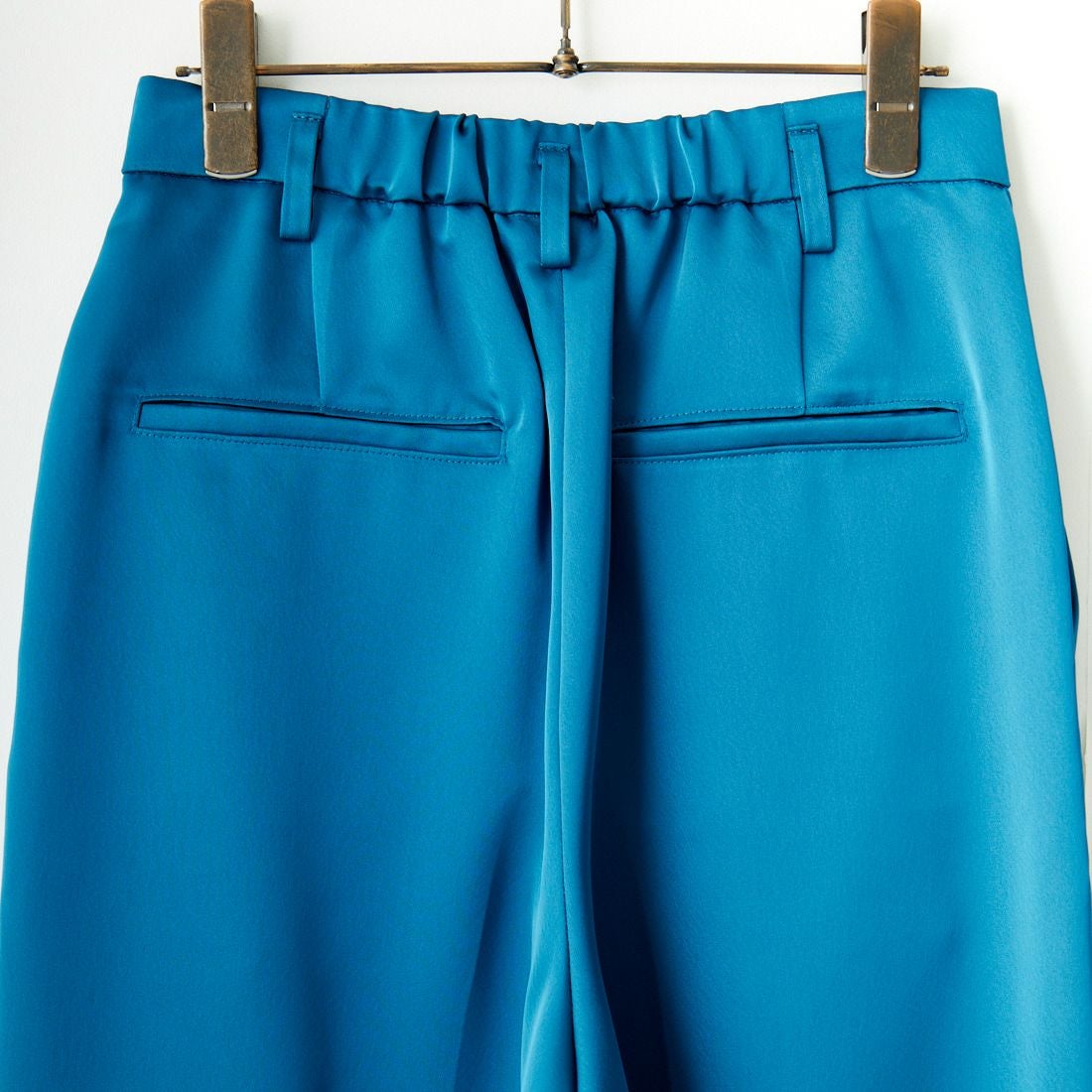 ma couleur [マ クルール] シルキーサテン ダブルクロスタックワイドパンツ [J-4659] 620 CERULE