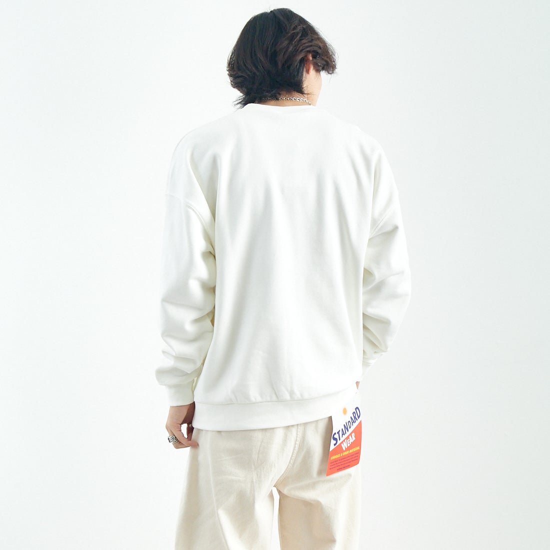 NIKE [ナイキ] クラブフリース クルーネックスウェット [HJ1820] 133 ｾｲﾙ/ｾｲ &&モデル身長：179cm 着用サイズ：M&&