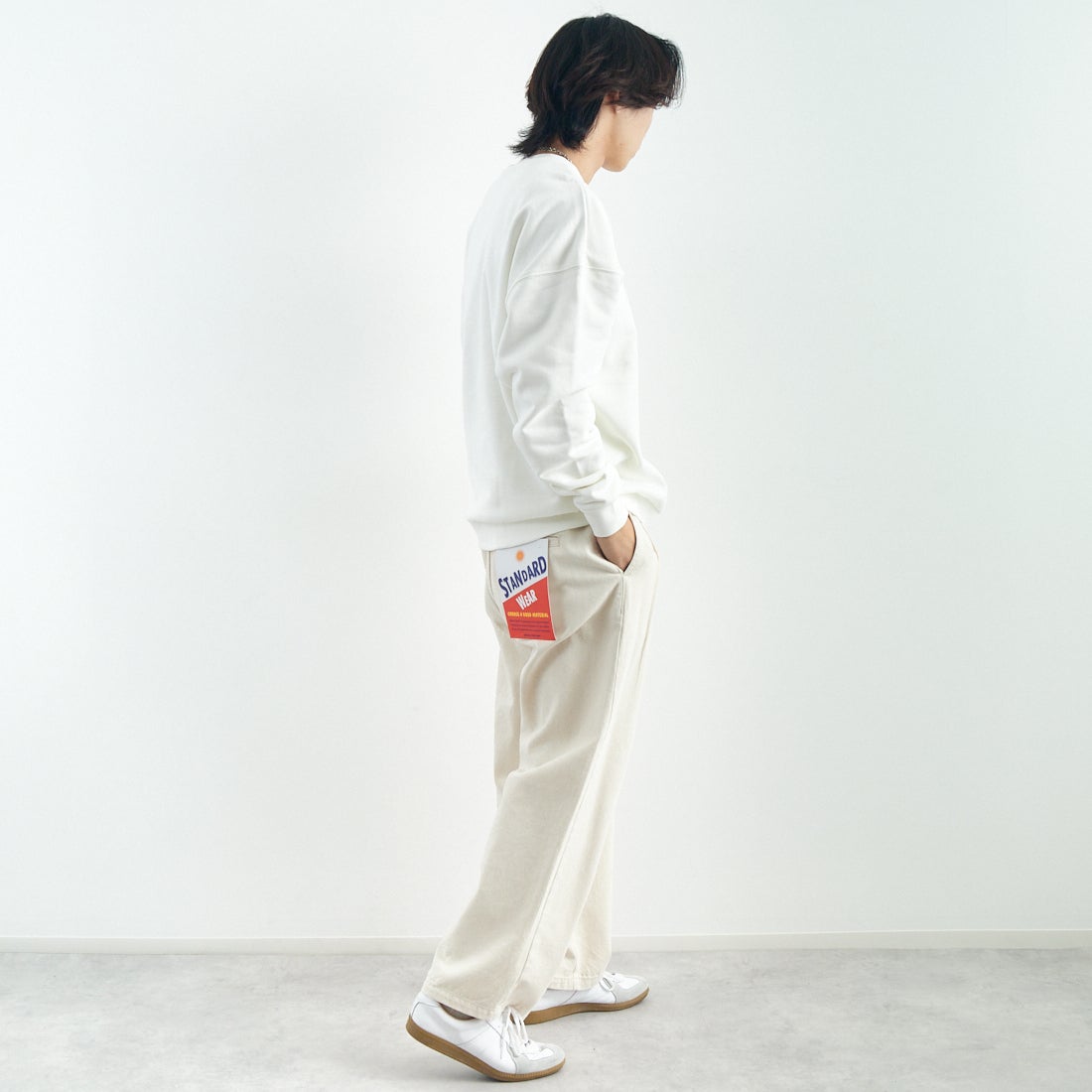 NIKE [ナイキ] クラブフリース クルーネックスウェット [HJ1820] 133 ｾｲﾙ/ｾｲ &&モデル身長：179cm 着用サイズ：M&&