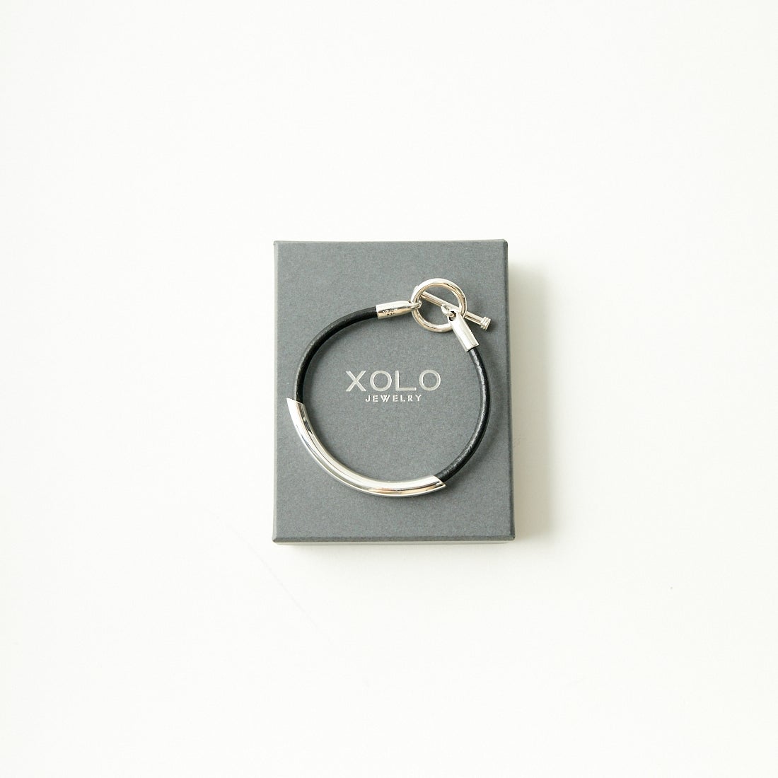 XOLO JEWELRY [ショロジュエリー] ラウンドレザーブレスレット [XOLB004L-BLK] SILVER