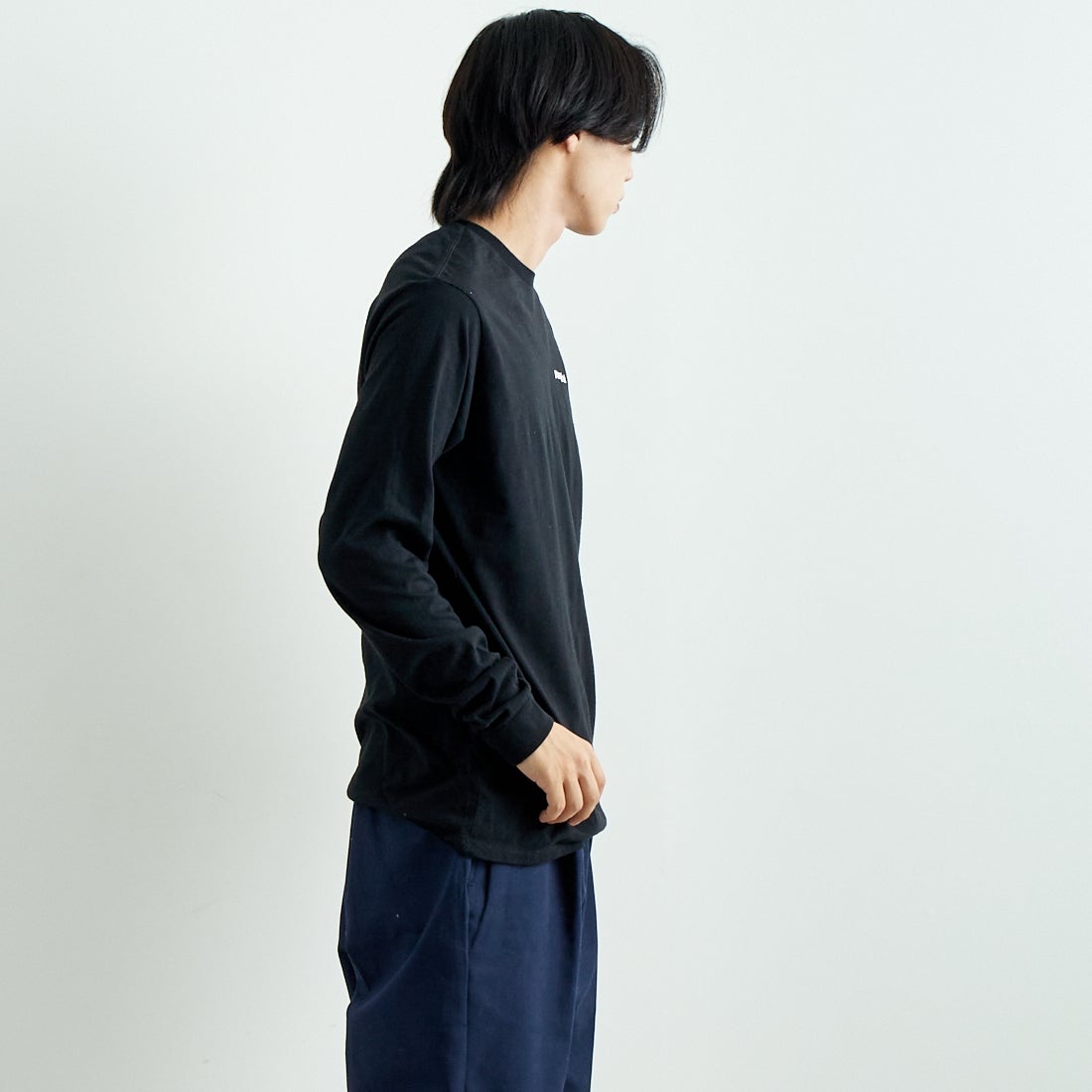 patagonia [パタゴニア] メンズ ロングスリーブ P-6ロゴ レスポンシビリティーTシャツ [38518] BLK &&モデル身長：179cm 着用サイズ：M&&