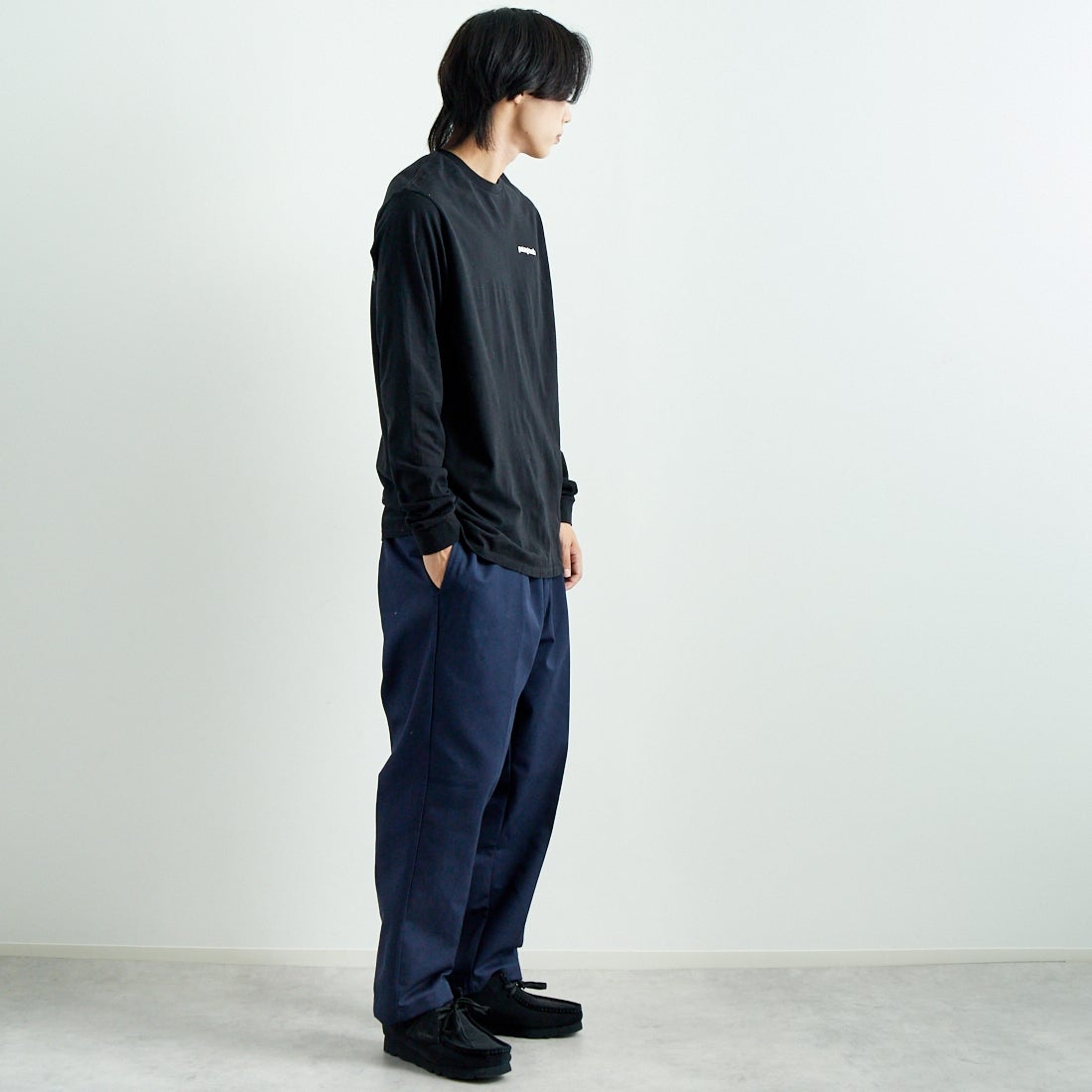 patagonia [パタゴニア] メンズ ロングスリーブ P-6ロゴ レスポンシビリティーTシャツ [38518] BLK &&モデル身長：179cm 着用サイズ：M&&