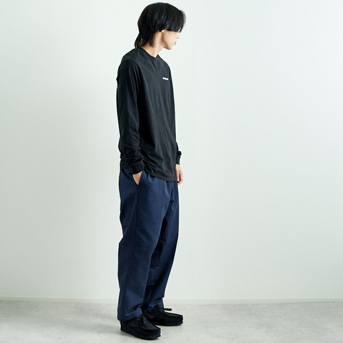 patagonia [パタゴニア] メンズ ロングスリーブ P-6ロゴ レスポンシビリティーTシャツ [38518] BLK &&モデル身長：179cm 着用サイズ：M&&