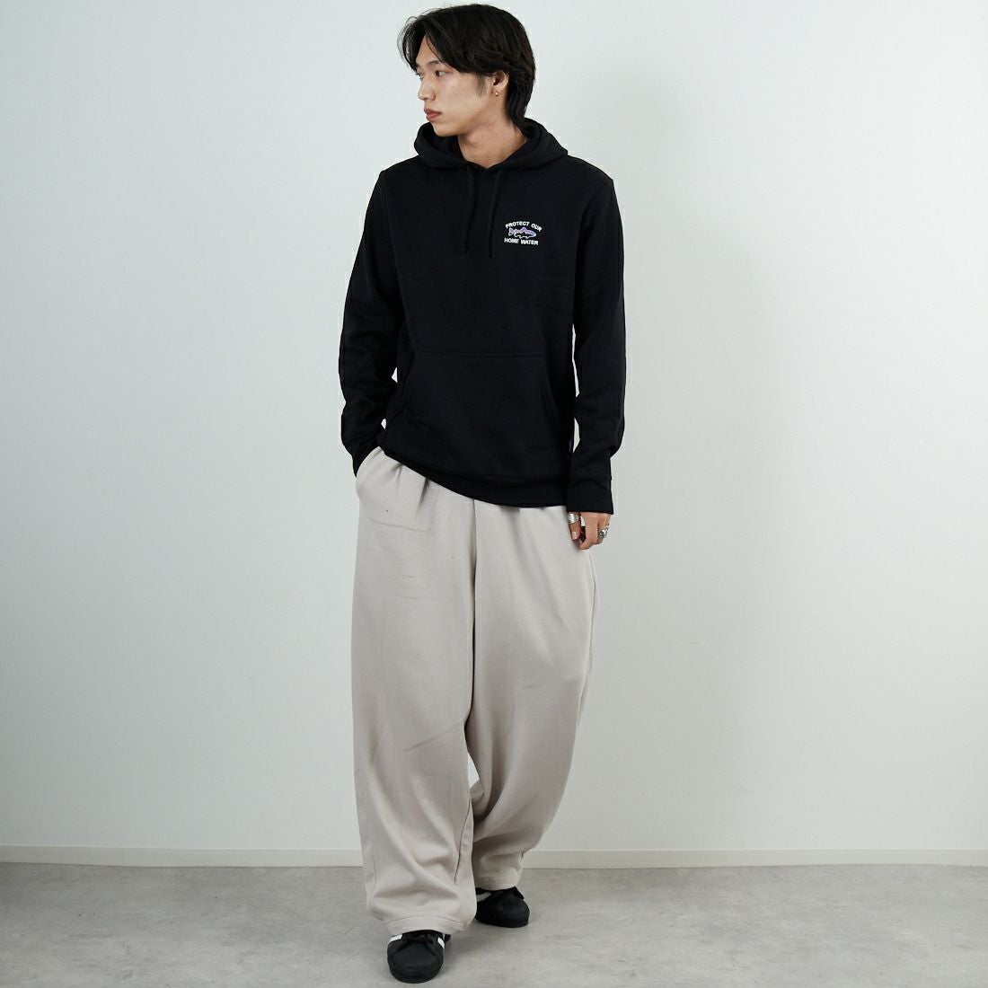 patagonia [パタゴニア] ホーム ウォーター トラウト アップライザル フーディ [39661] BLK &&モデル身長：179cm 着用サイズ：M&&