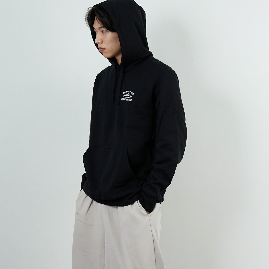 patagonia [パタゴニア] ホーム ウォーター トラウト アップライザル フーディ [39661] BLK &&モデル身長：179cm 着用サイズ：M&&