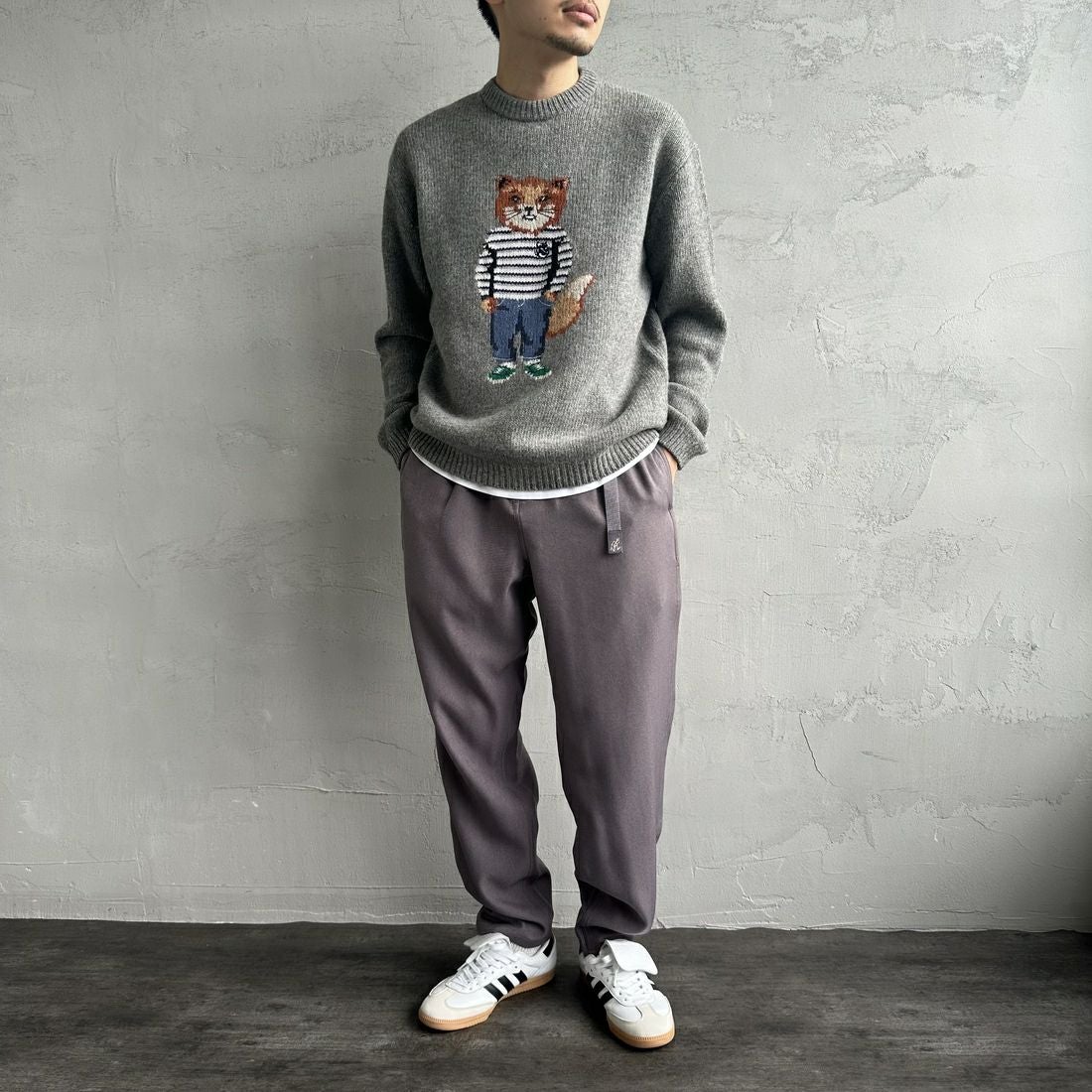 GRAMiCCi [グラミチ] 別注 ウールライク エブリデイパンツ [GUP4-F1024-JF] GRAY &&モデル身長：168cm 着用サイズ：M&&