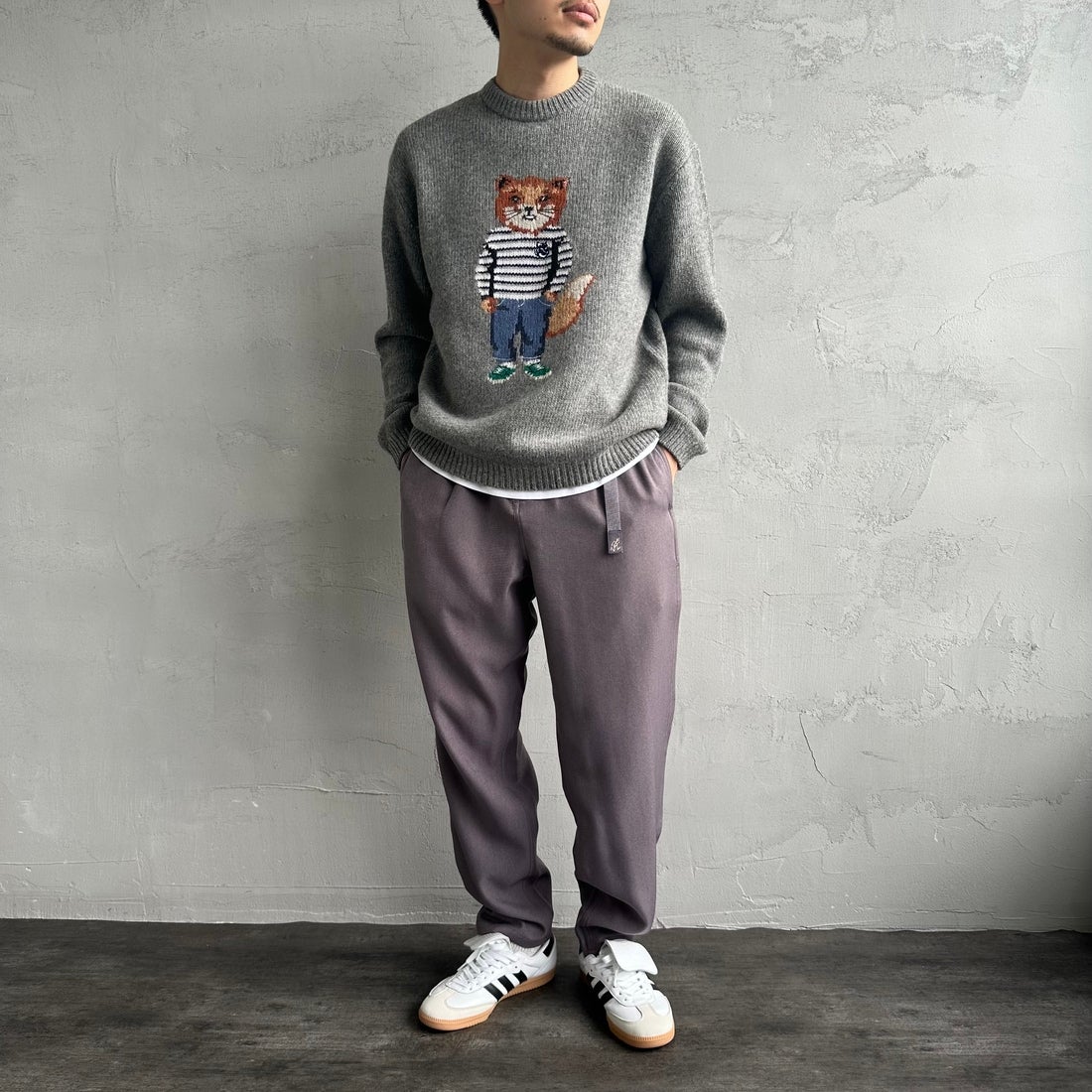 GRAMiCCi [グラミチ] 別注 ウールライク エブリデイパンツ [GUP4-F1024-JF] GRAY &&モデル身長：168cm 着用サイズ：M&&