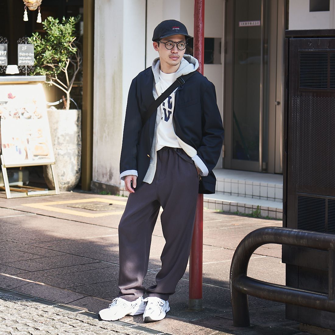 GRAMiCCi [グラミチ] 別注 ウールライク エブリデイパンツ [GUP4-F1024-JF] CHARCOAL &&モデル身長：168cm 着用サイズ：L&&