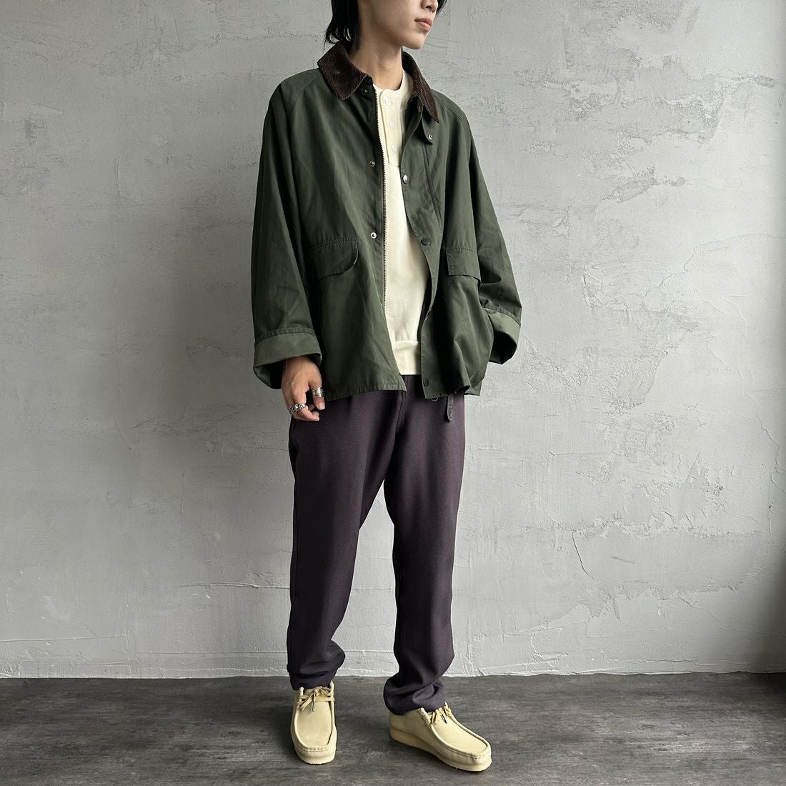 GRAMiCCi [グラミチ] 別注 ウールライク エブリデイパンツ [GUP4-F1024-JF] CHARCOAL &&モデル身長：179cm 着用サイズ：L&&