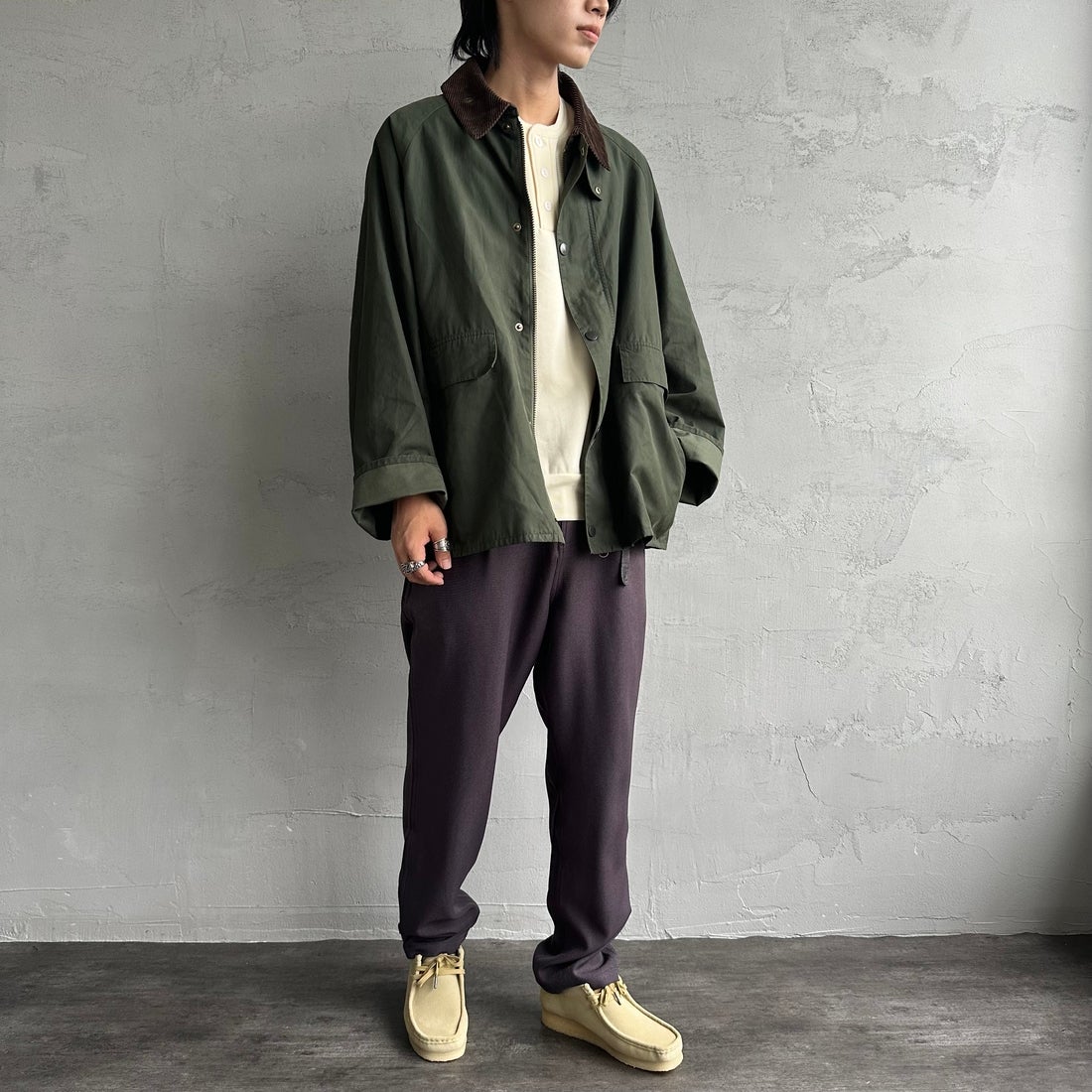 GRAMiCCi [グラミチ] 別注 ウールライク エブリデイパンツ [GUP4-F1024-JF] CHARCOAL &&モデル身長：179cm 着用サイズ：L&&