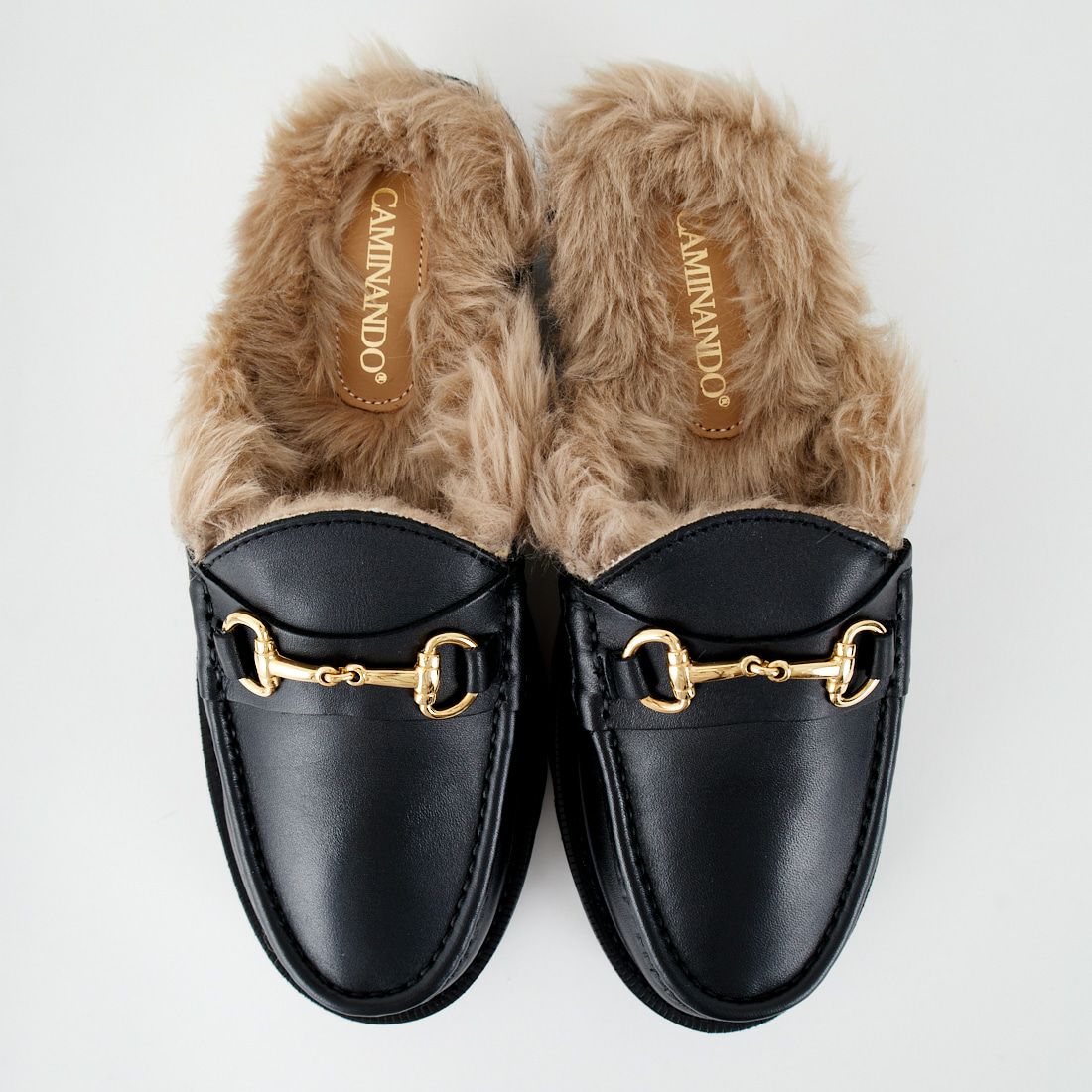 CAMINANDO カミナンド　ファーシューズ Caminando [カミナンド] ファービット付き フラットシューズ [22115W