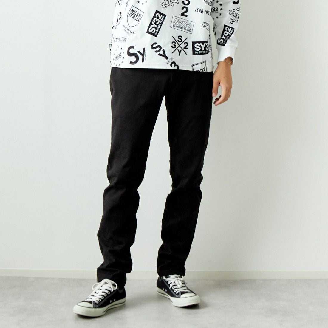 MARK & LONA [マークアンドロナ] エッセンス 4WAYストレッチパンツ [MLM-4C-AT07] BLACK &&モデル身長：179cm 着用サイズ：48&&