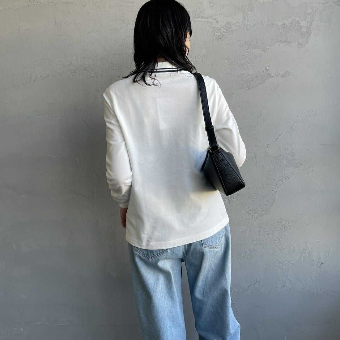 FRED PERRY [フレッドペリー] ツインティップライン ロングスリーブポロシャツ [G3636] Z78 SNOW W &&モデル身長：160cm 着用サイズ：10&&