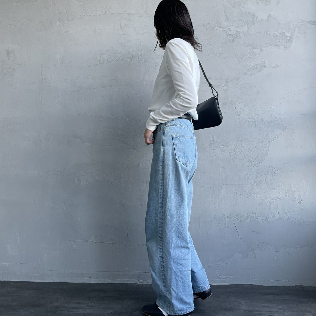 FRED PERRY [フレッドペリー] ツインティップライン ロングスリーブポロシャツ [G3636] Z78 SNOW W &&モデル身長：160cm 着用サイズ：10&&