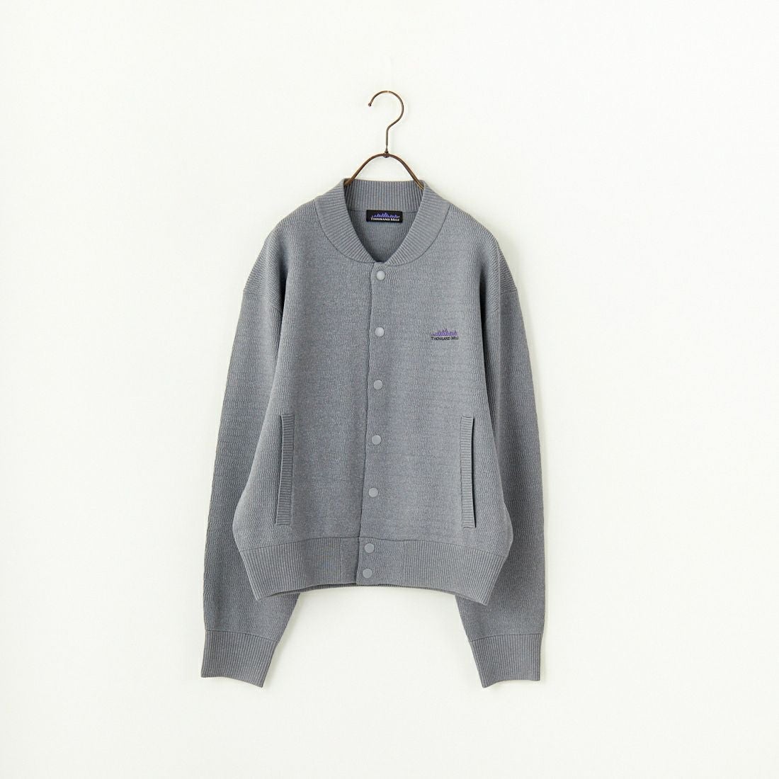 THOUSAND MILE [サウザンド マイル] 別注 ハニカムニットブルゾン [TM242PK50340-JF] 15 MD.GRAY