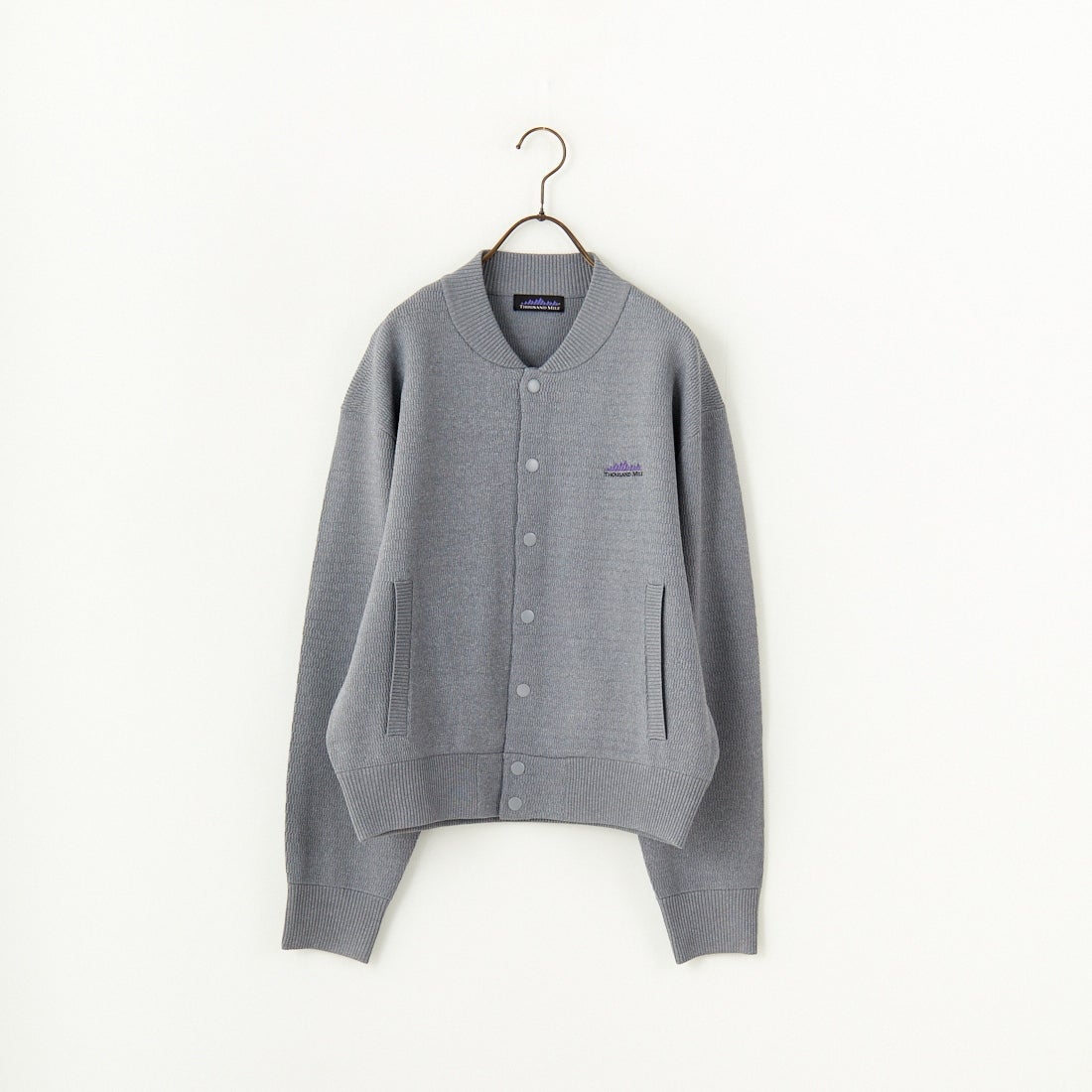 THOUSAND MILE [サウザンド マイル] 別注 ハニカムニットブルゾン [TM242PK50340-JF] 15 MD.GRAY