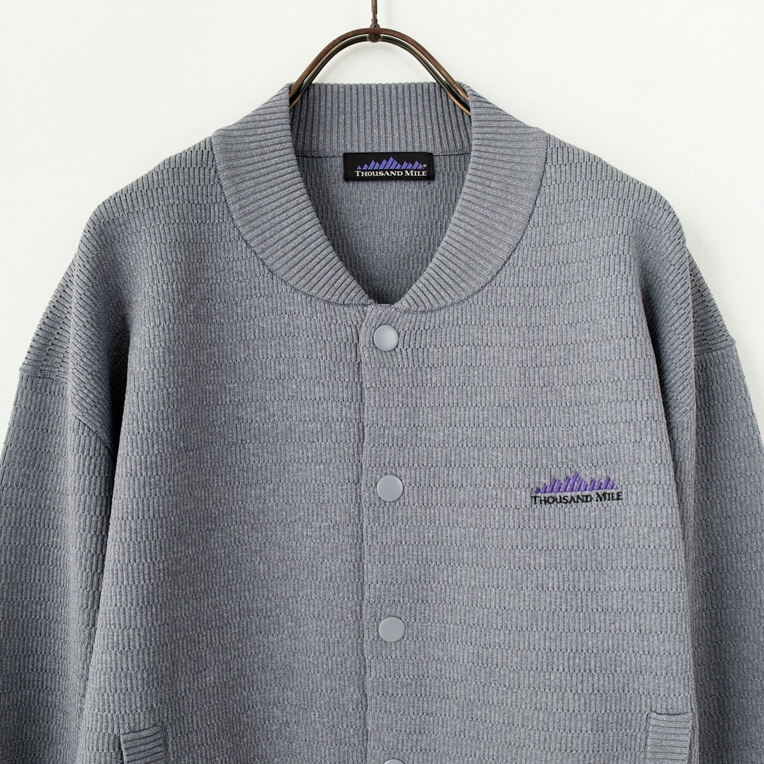 THOUSAND MILE [サウザンド マイル] 別注 ハニカムニットブルゾン [TM242PK50340-JF] 15 MD.GRAY