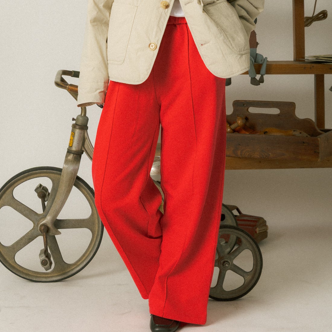 RED&&モデル身長：150cm 着用サイズ：S&&