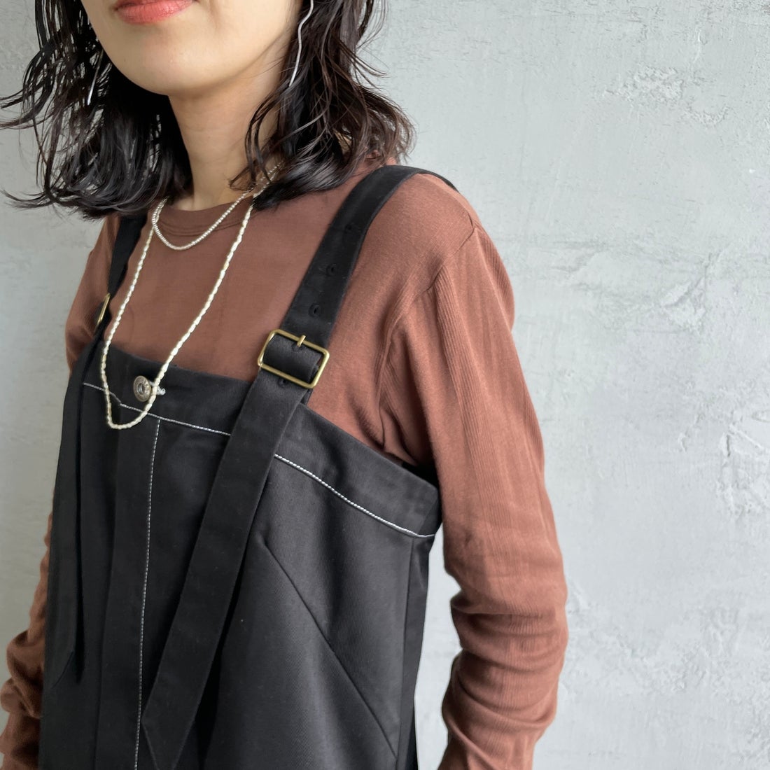 UNIVERSAL OVERALL [ユニバーサルオーバーオール] 別注 T/Cツイル ワークジャンパースカート [U2432710IN-JF] BLACK