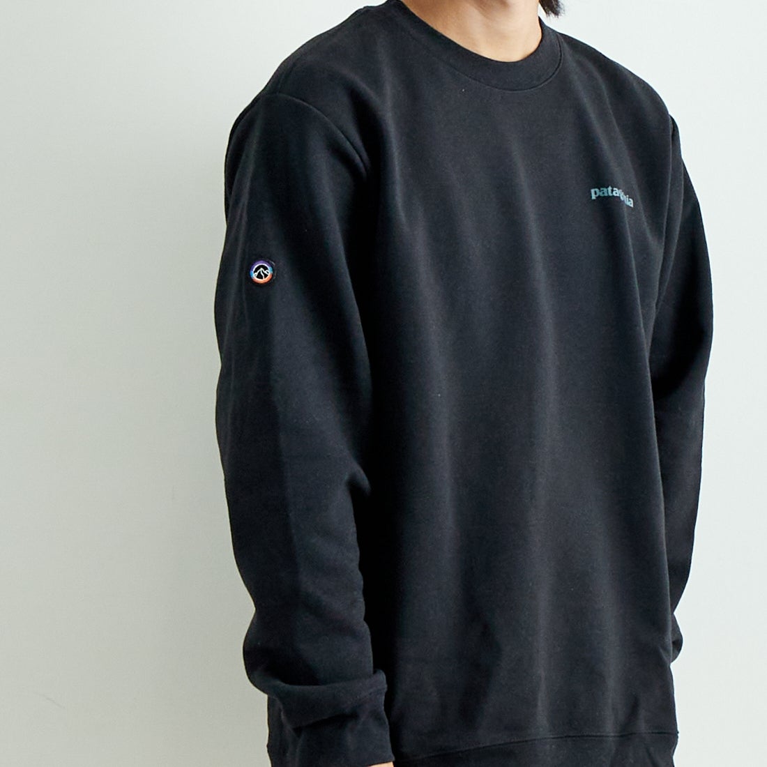 patagonia [パタゴニア] フィッツロイ アイコン アップライザル クルースウェットシャツ [39667] INBK &&モデル身長：179cm 着用サイズ：L&&