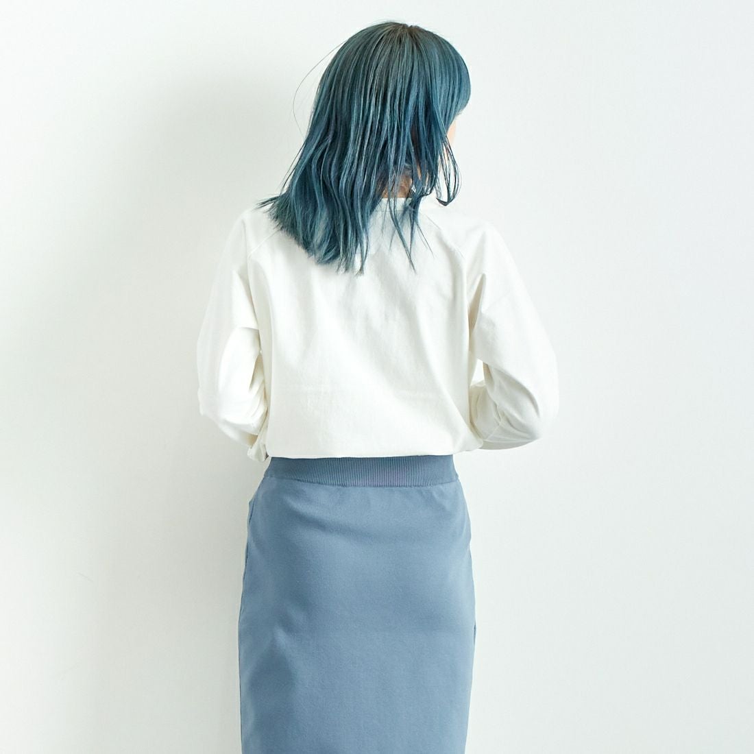 Jf Ready Made [ジェイエフレディメイド] USAコットン ロングスリーブTシャツ [JFS-C011] O.WHITE &&モデル身長：167cm 着用サイズ：2&&