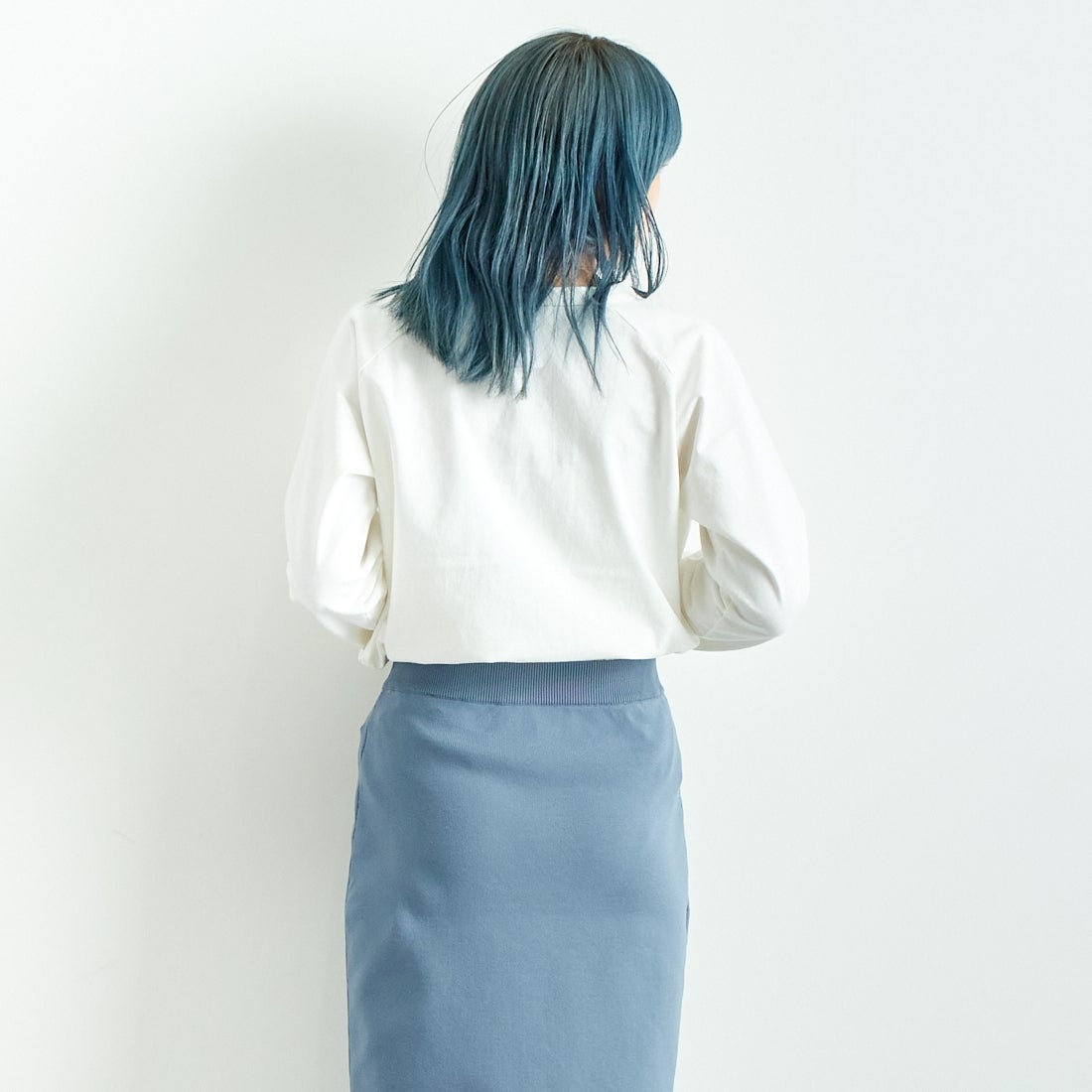 Jf Ready Made [ジェイエフレディメイド] USAコットン ロングスリーブTシャツ [JFS-C011] O.WHITE &&モデル身長：167cm 着用サイズ：2&&