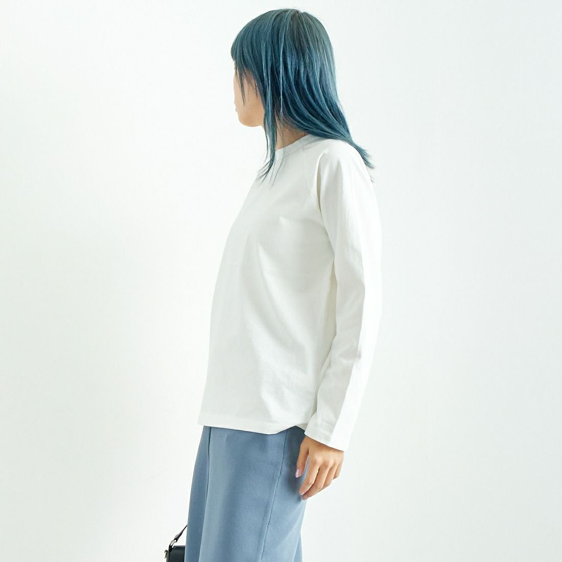 Jf Ready Made [ジェイエフレディメイド] USAコットン ロングスリーブTシャツ [JFS-C011] O.WHITE &&モデル身長：167cm 着用サイズ：2&&