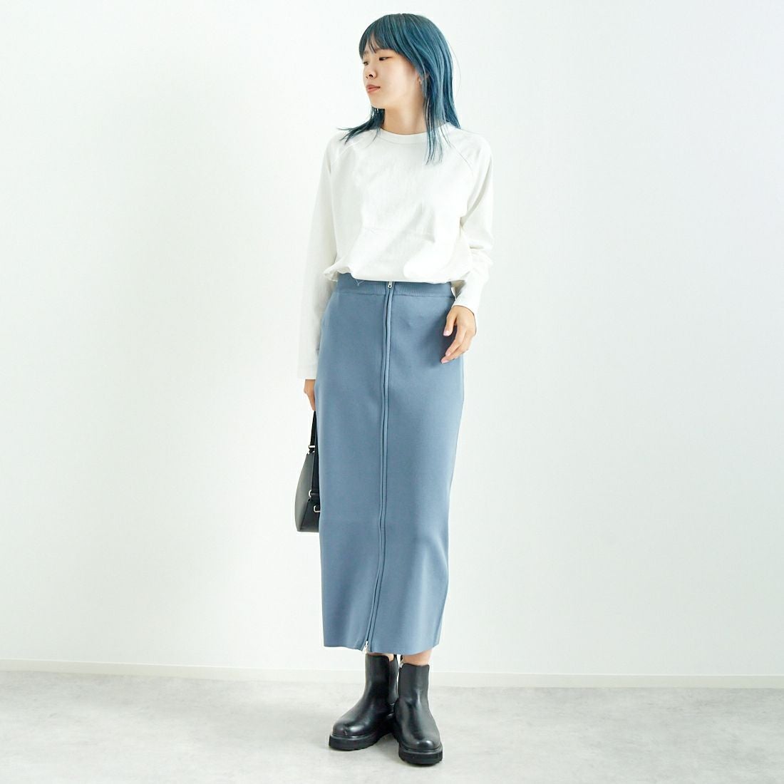 Jf Ready Made [ジェイエフレディメイド] USAコットン ロングスリーブTシャツ [JFS-C011] O.WHITE &&モデル身長：167cm 着用サイズ：2&&