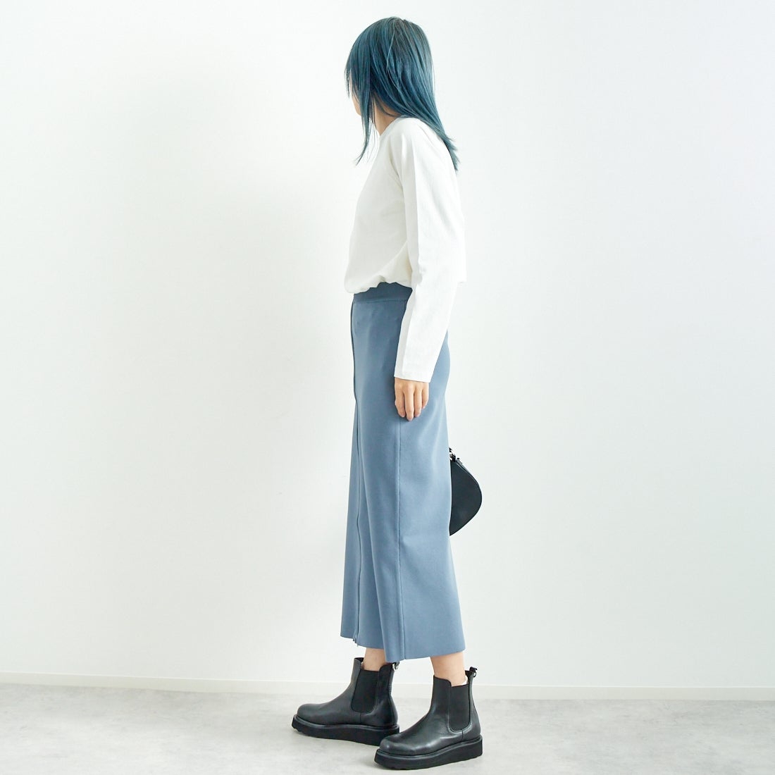 Jf Ready Made [ジェイエフレディメイド] USAコットン ロングスリーブTシャツ [JFS-C011] O.WHITE &&モデル身長：167cm 着用サイズ：2&&