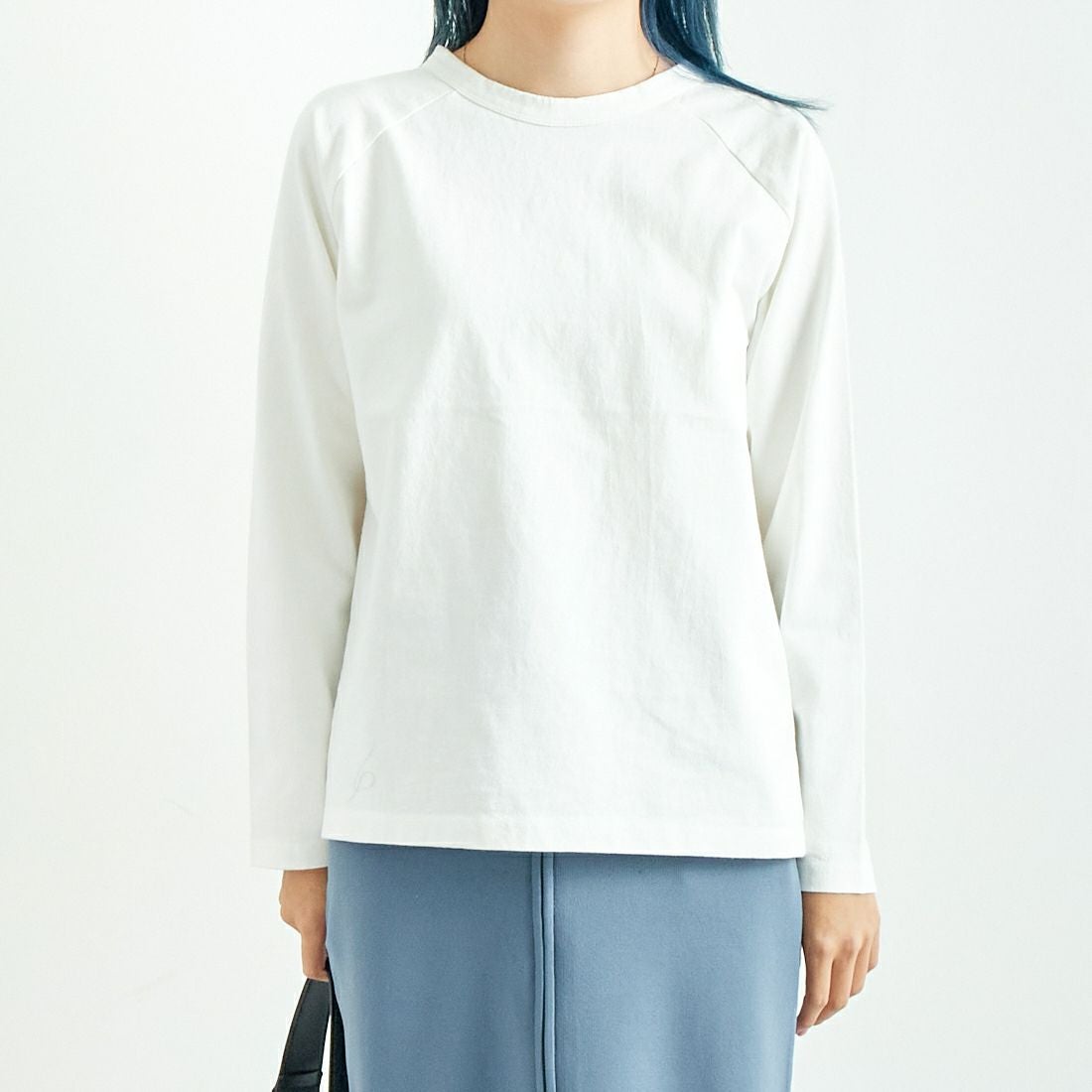 Jf Ready Made [ジェイエフレディメイド] USAコットン ロングスリーブTシャツ [JFS-C011] O.WHITE &&モデル身長：167cm 着用サイズ：2&&