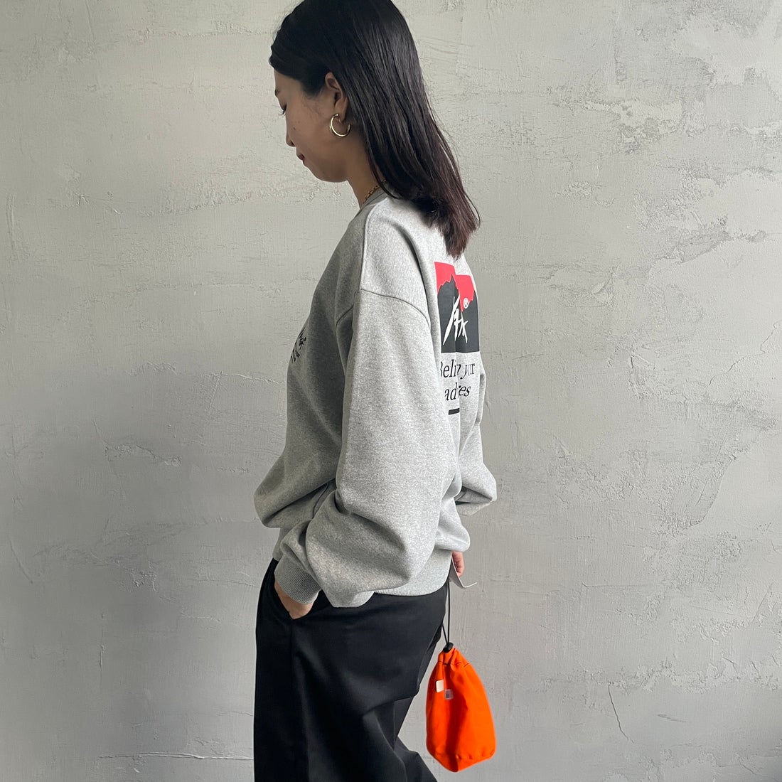 JEANSFACTORY × NANGA [ジーンズファクトリー × ナンガ] 別注 ボックスロゴ バックプリントスウェット [NW24AW-JF1] GRAY