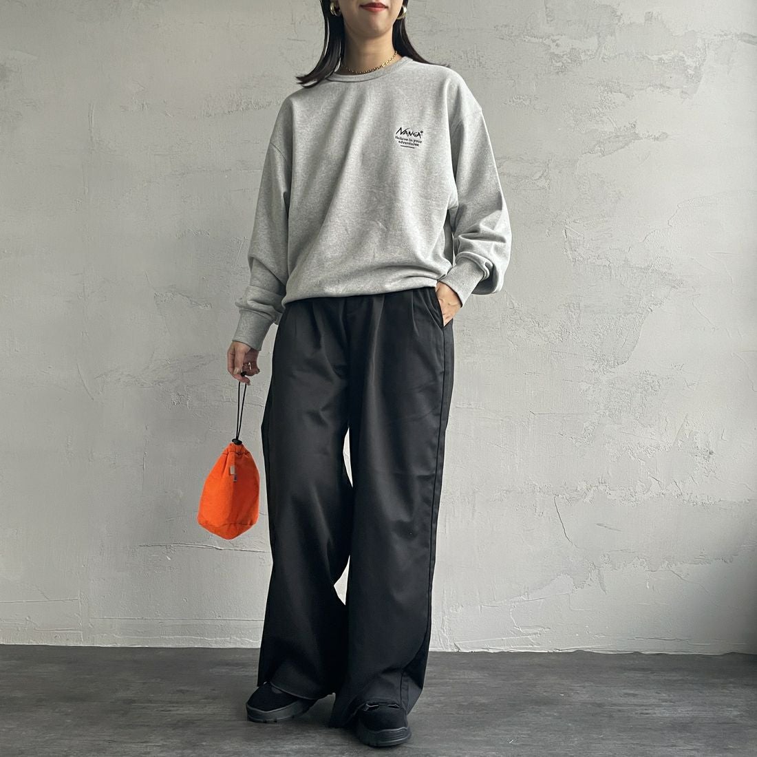 JEANSFACTORY × NANGA [ジーンズファクトリー × ナンガ] 別注 ボックスロゴ バックプリントスウェット [NW24AW-JF1] BLACK