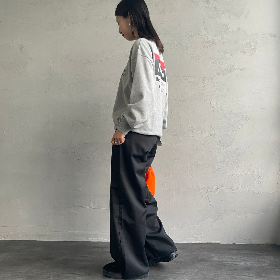 JEANSFACTORY × NANGA [ジーンズファクトリー × ナンガ] 別注 ボックスロゴ バックプリントスウェット [NW24AW-JF1] GRAY