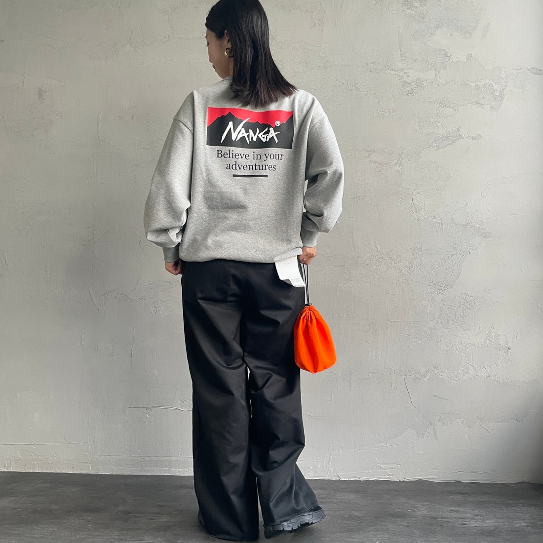 JEANSFACTORY × NANGA [ジーンズファクトリー × ナンガ] 別注 ボックスロゴ バックプリントスウェット [NW24AW-JF1] GRAY