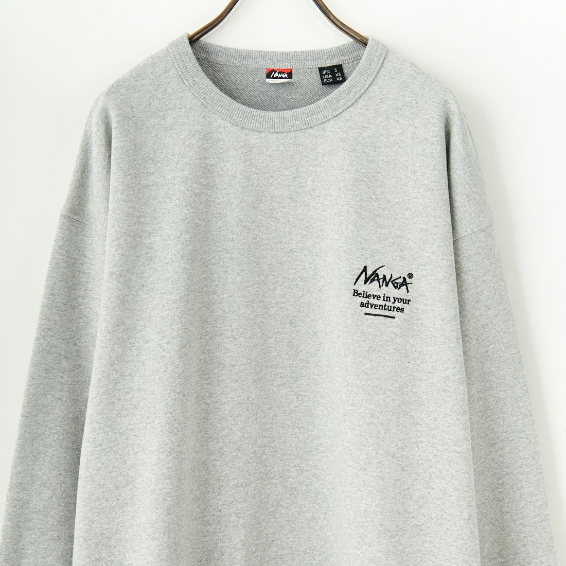 JEANSFACTORY × NANGA [ジーンズファクトリー × ナンガ] 別注 ボックスロゴ バックプリントスウェット [NW24AW-JF1] GRAY
